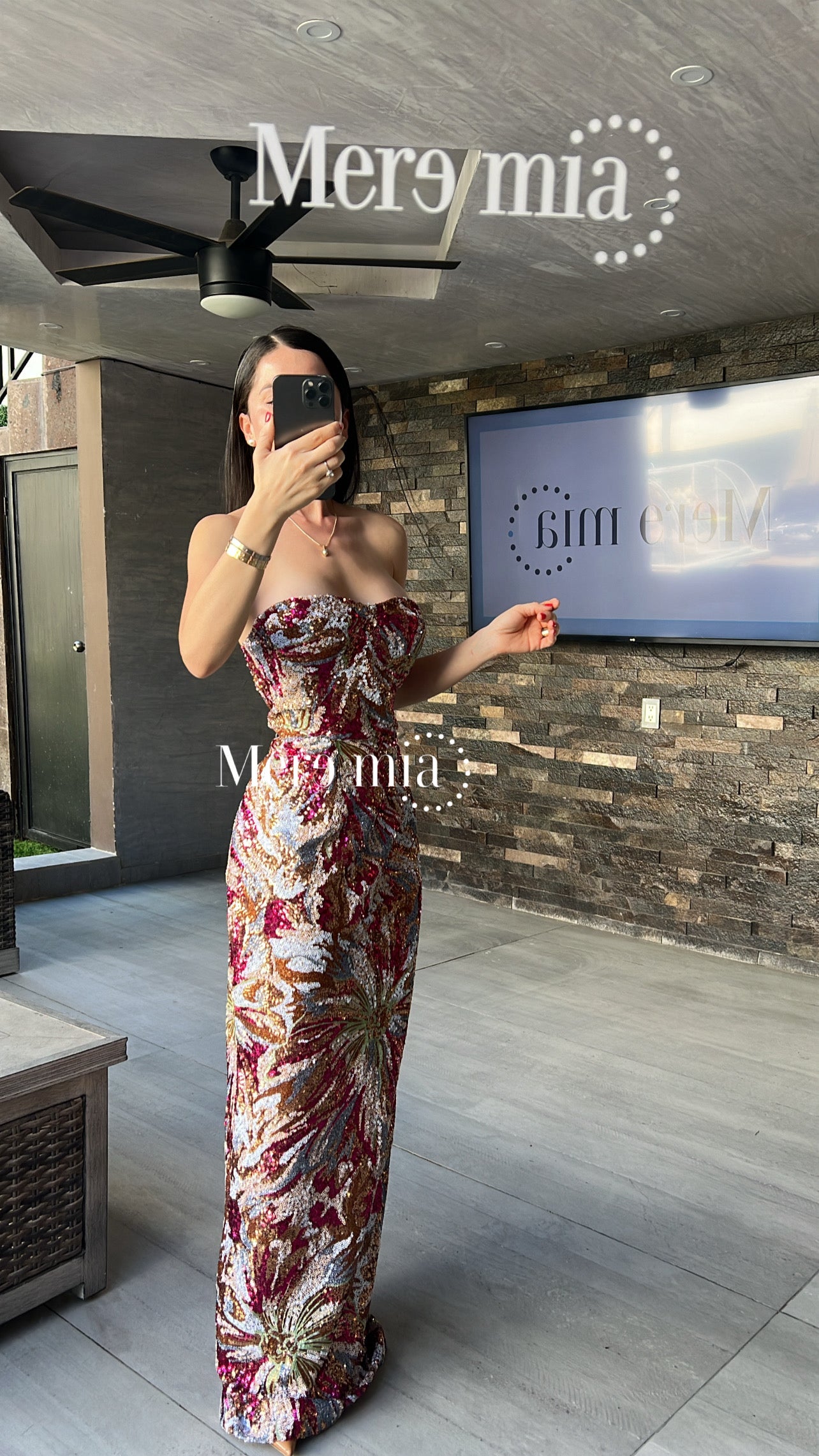 Vestido ramas lent tinto