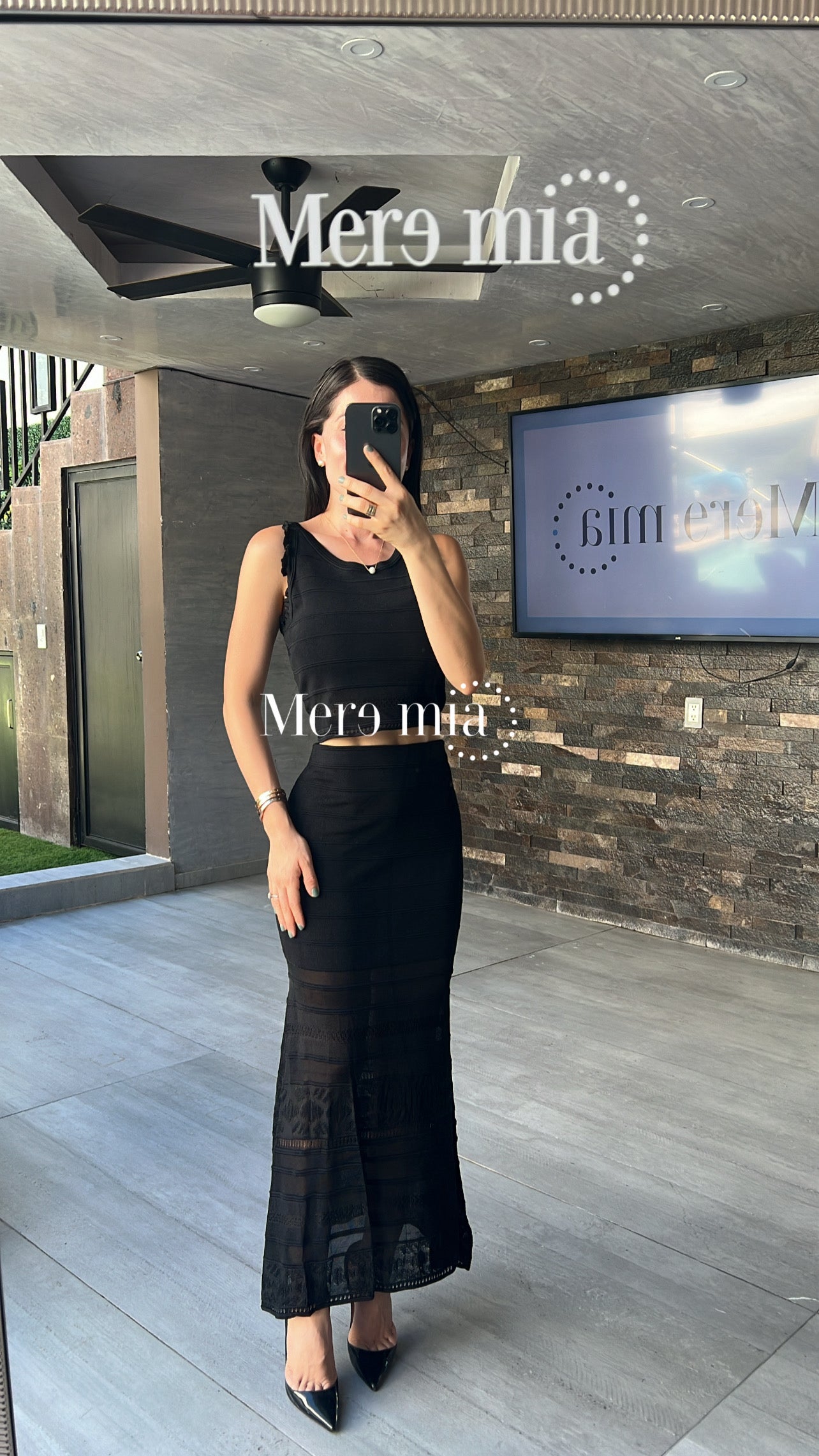 Conjunto negro knitted