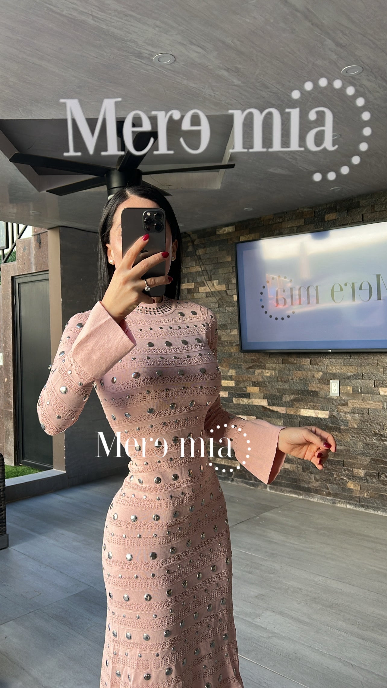 Vestido rosa estoperoles