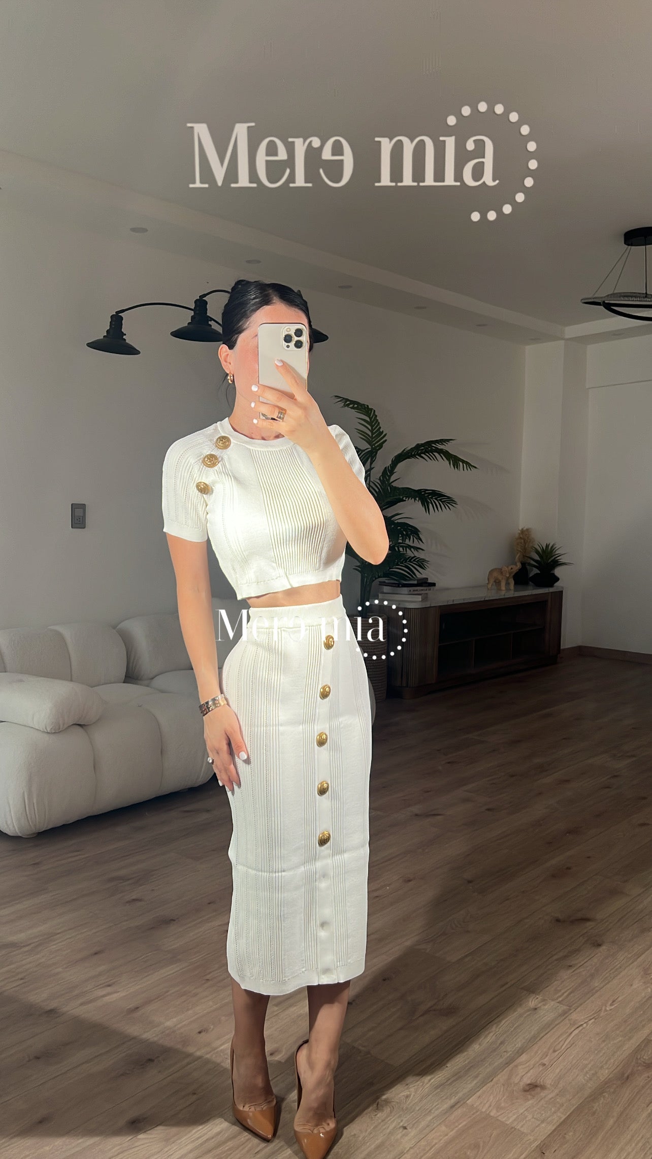 Conjunto blanco rayado