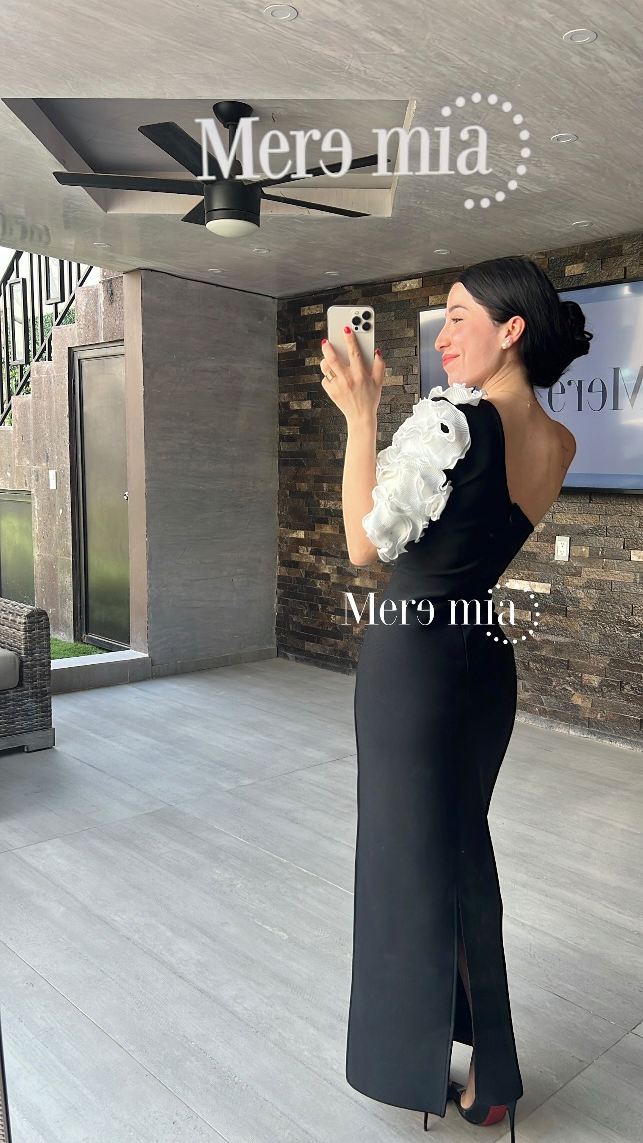 Vestido negro esc blanca