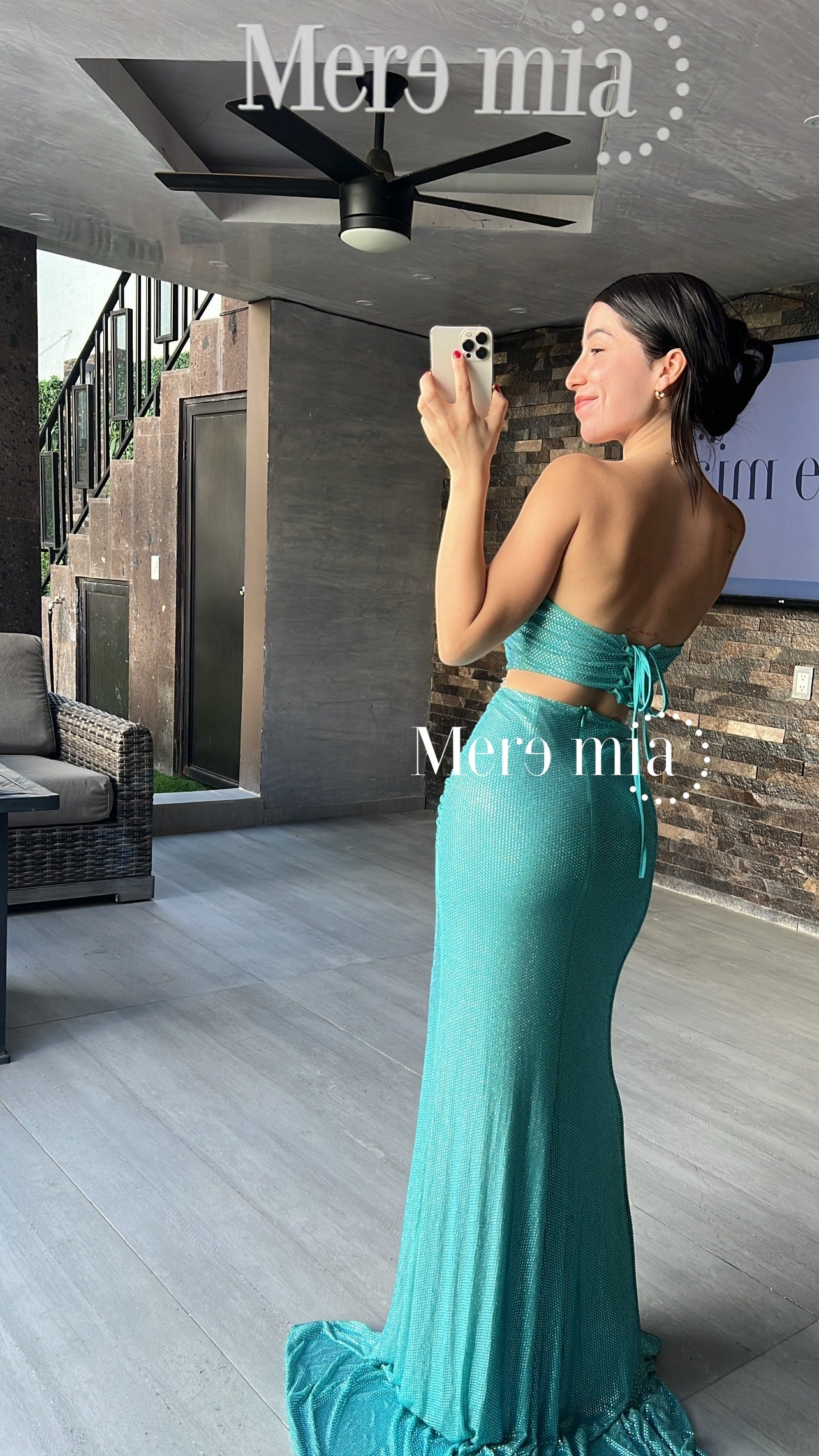 Conjunto turquesa puntos