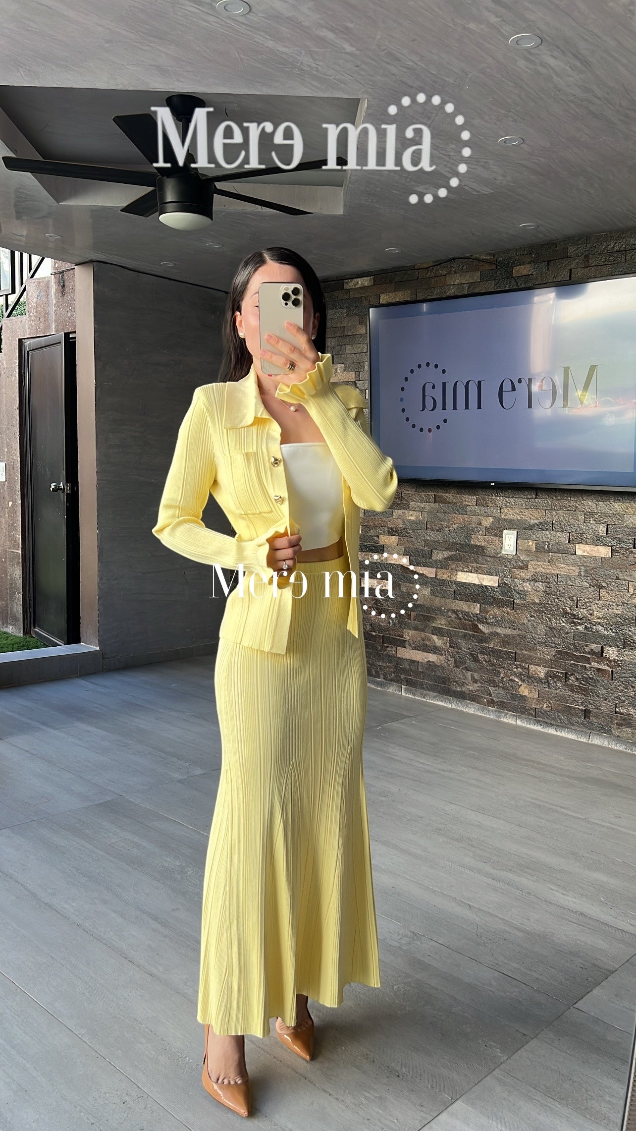 Conjunto amarillo rayado ml