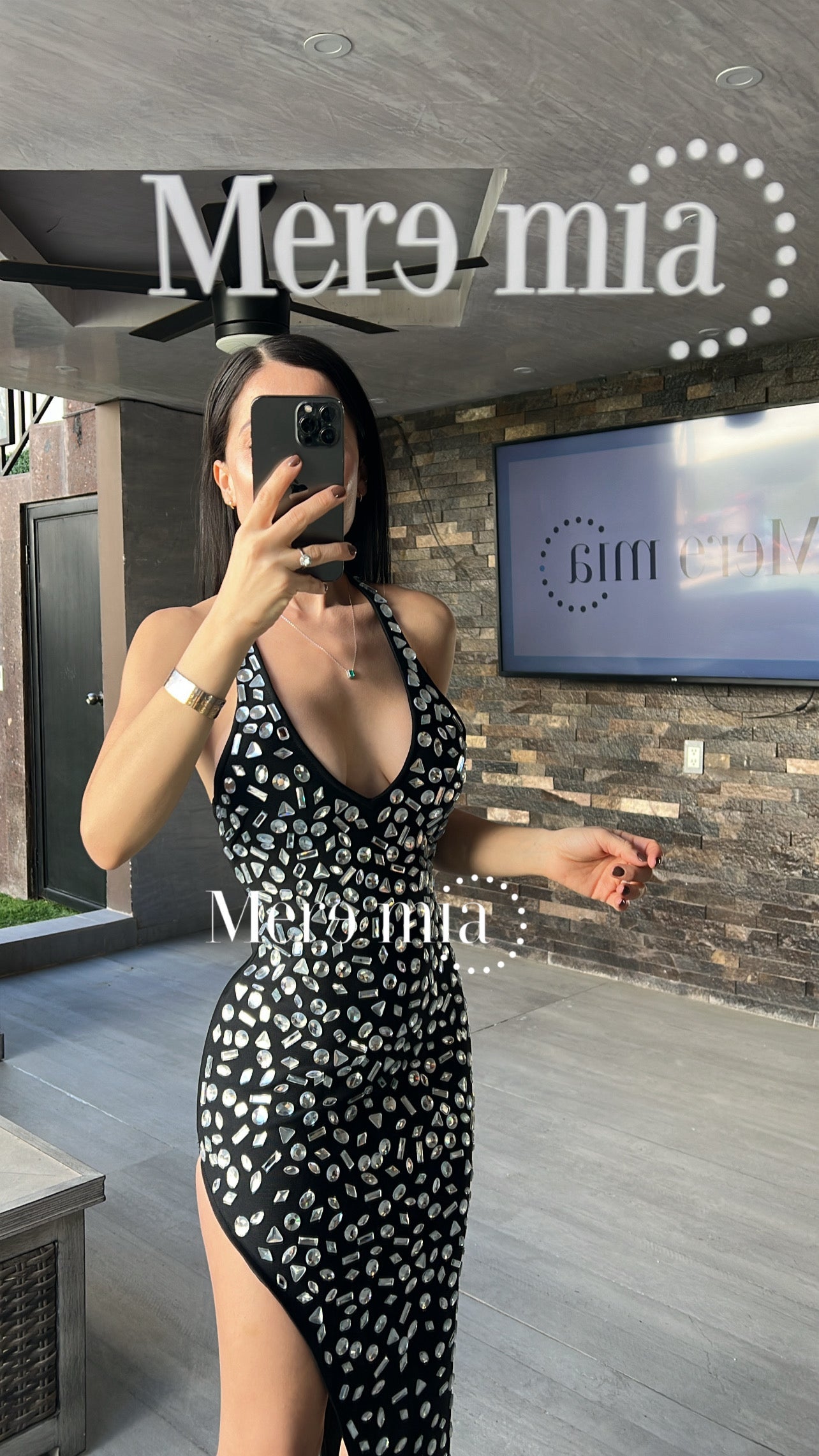 Vestido negro gotas asim