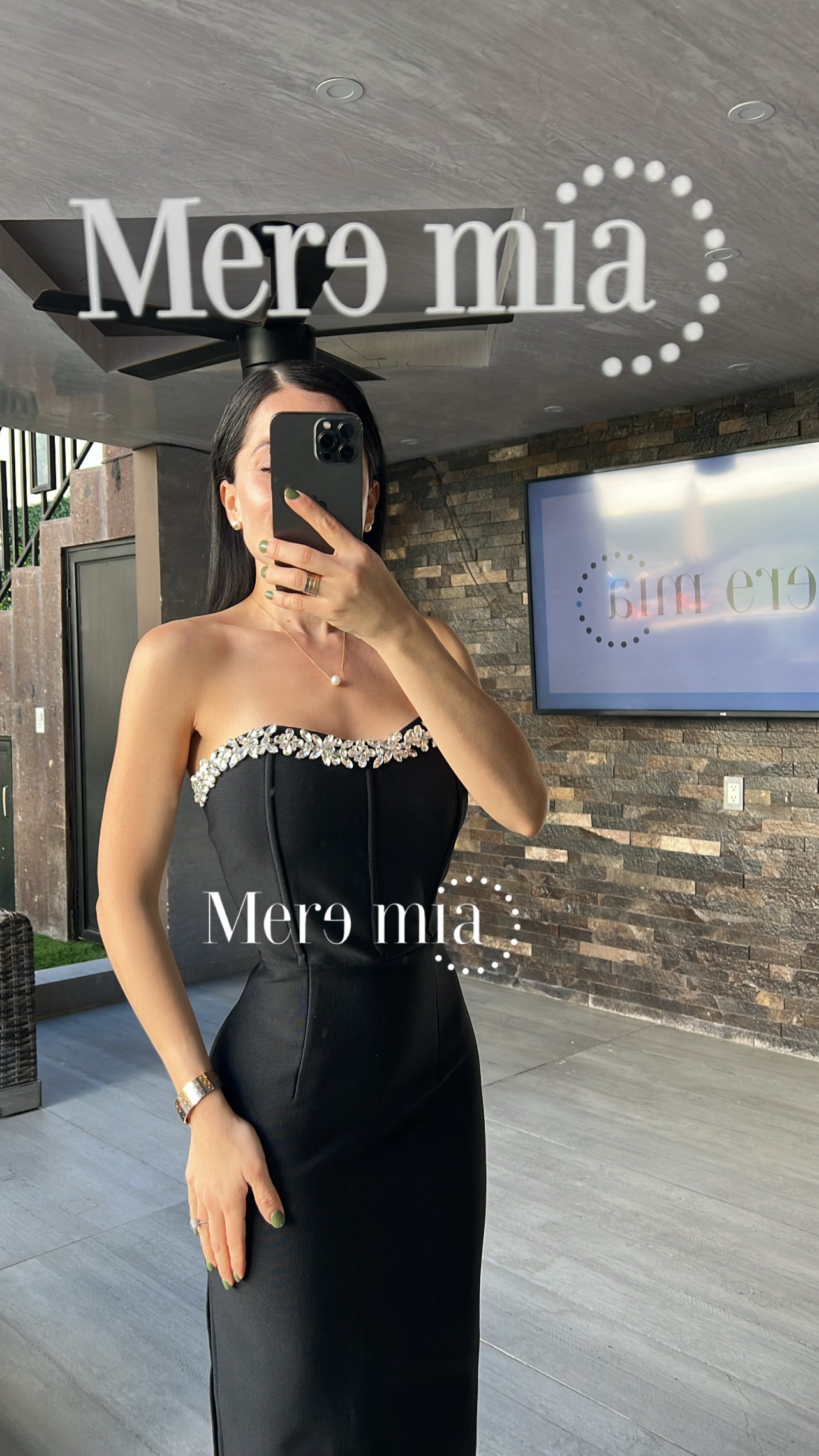 Vestido negro apl arr