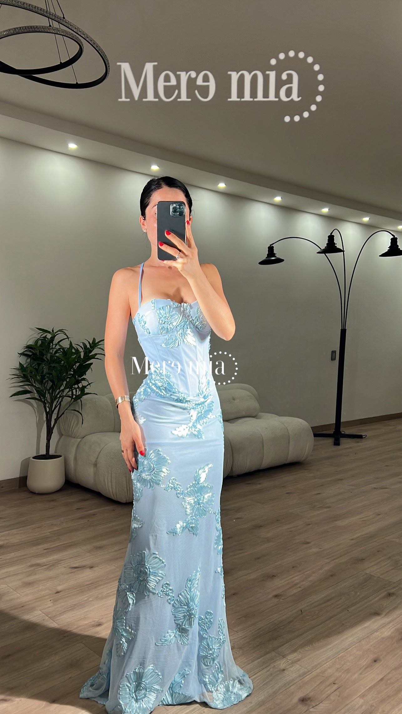 Vestido bord copas largo