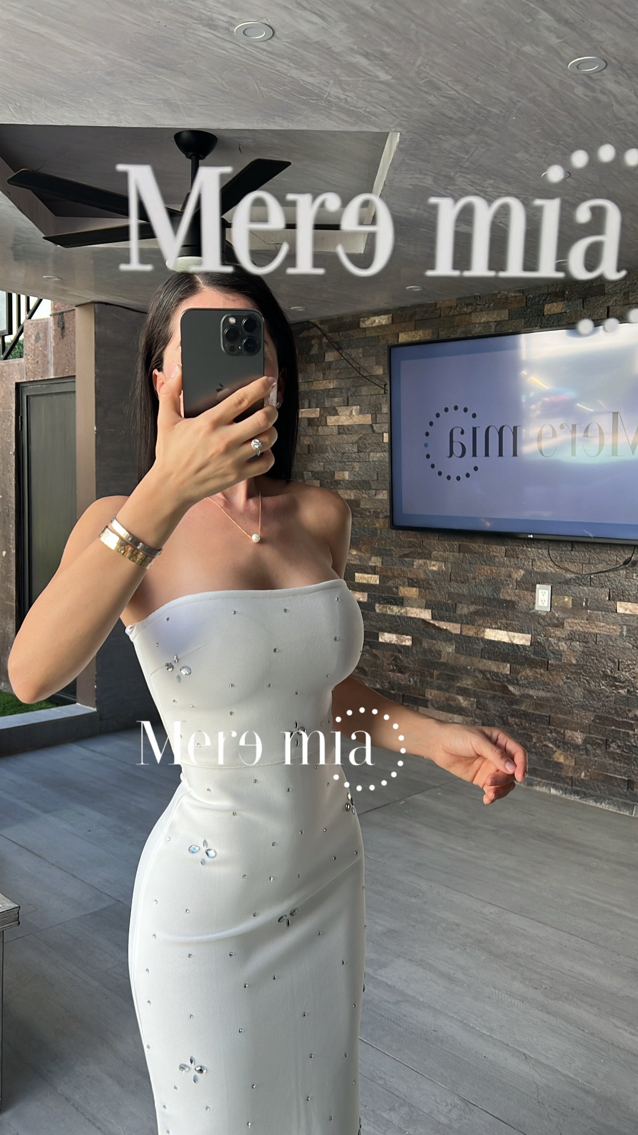 Vestido blanco apl plata