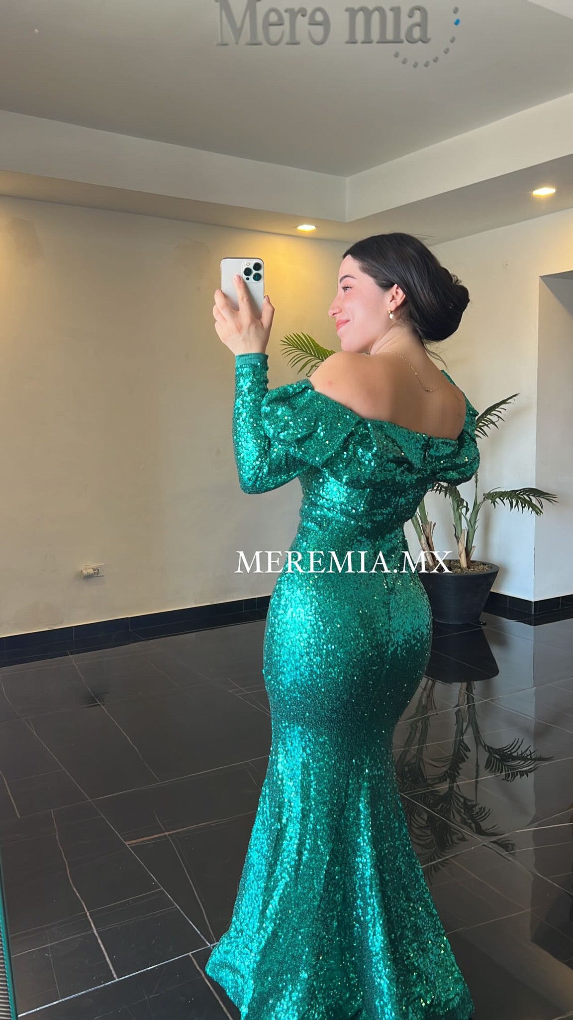 Vestido verde lent ml largo