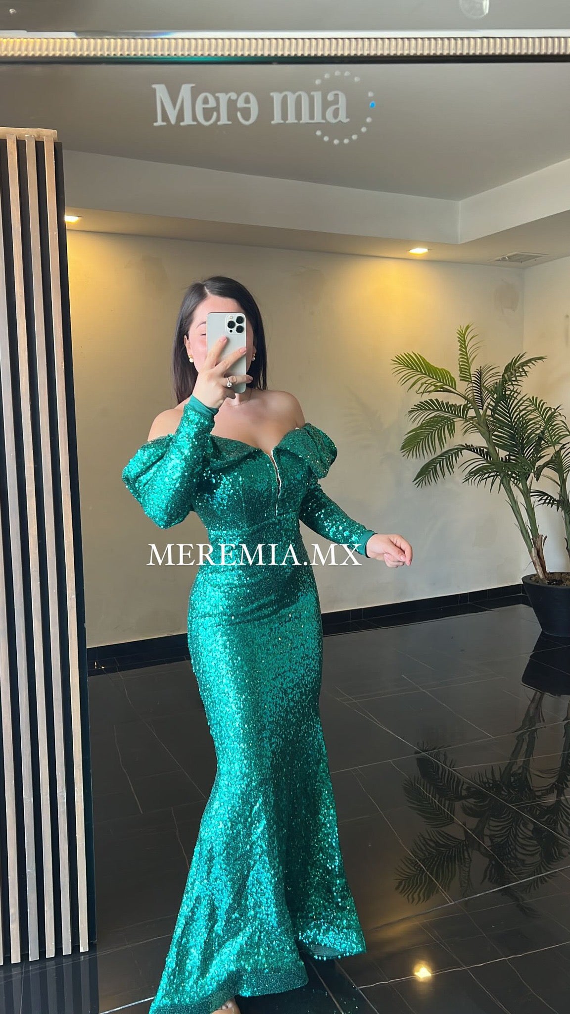 Vestido verde lent ml largo