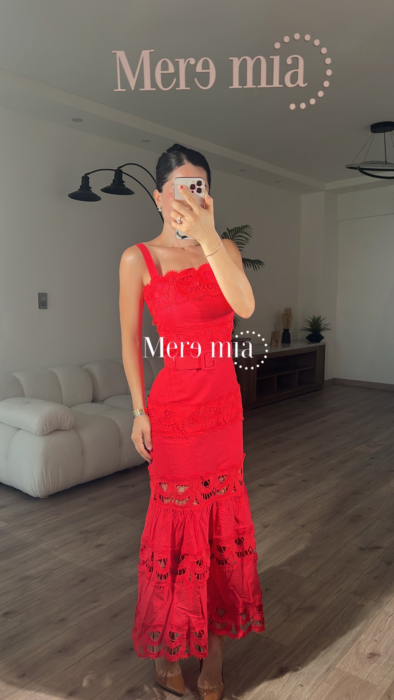 Vestido largo cinturón