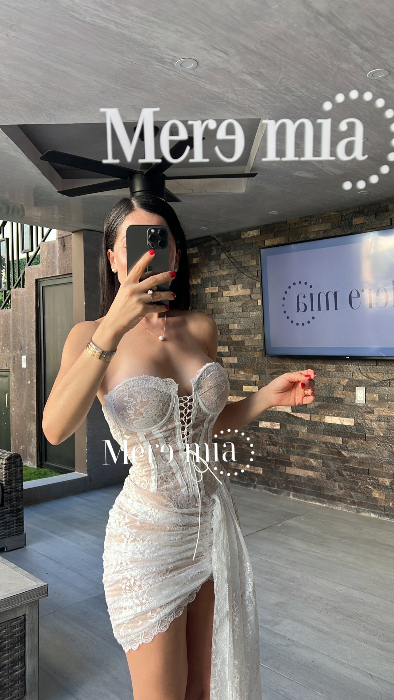 Vestido blanco encaje cintas