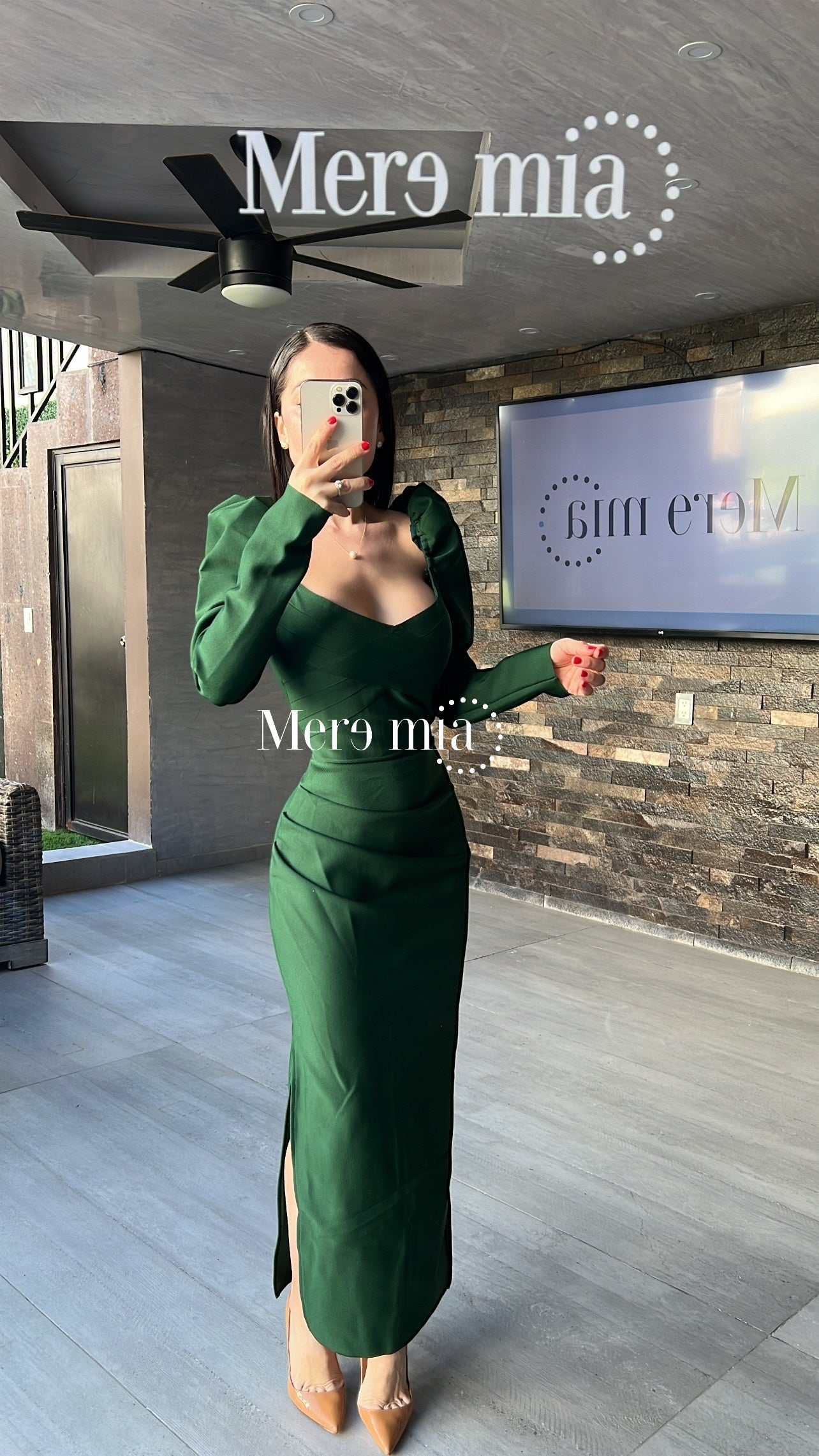 Vestido verde cruzado ml