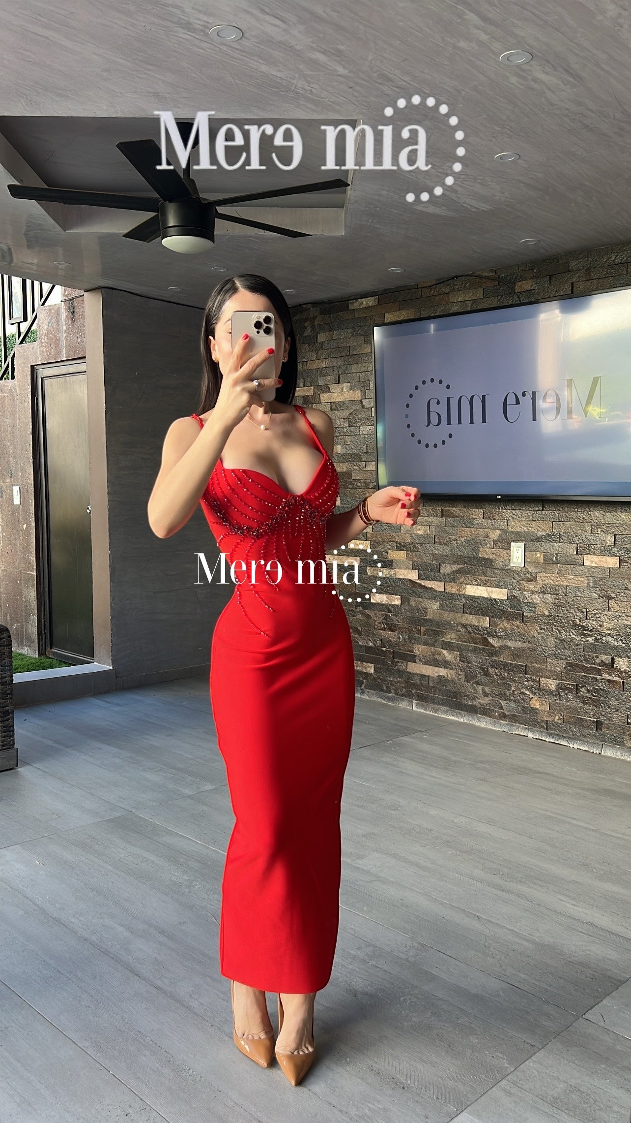 Vestido rojo copas lent