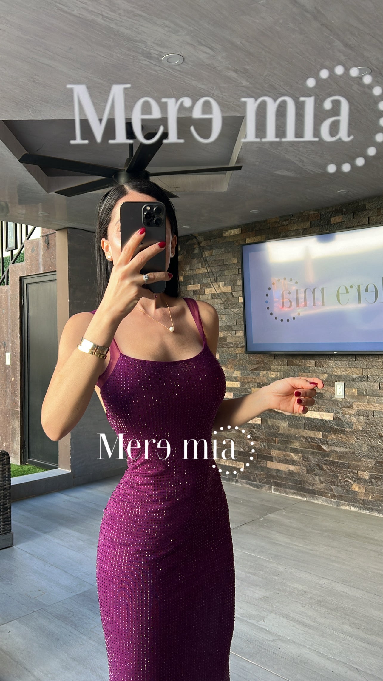 Vestido uva puntos malla