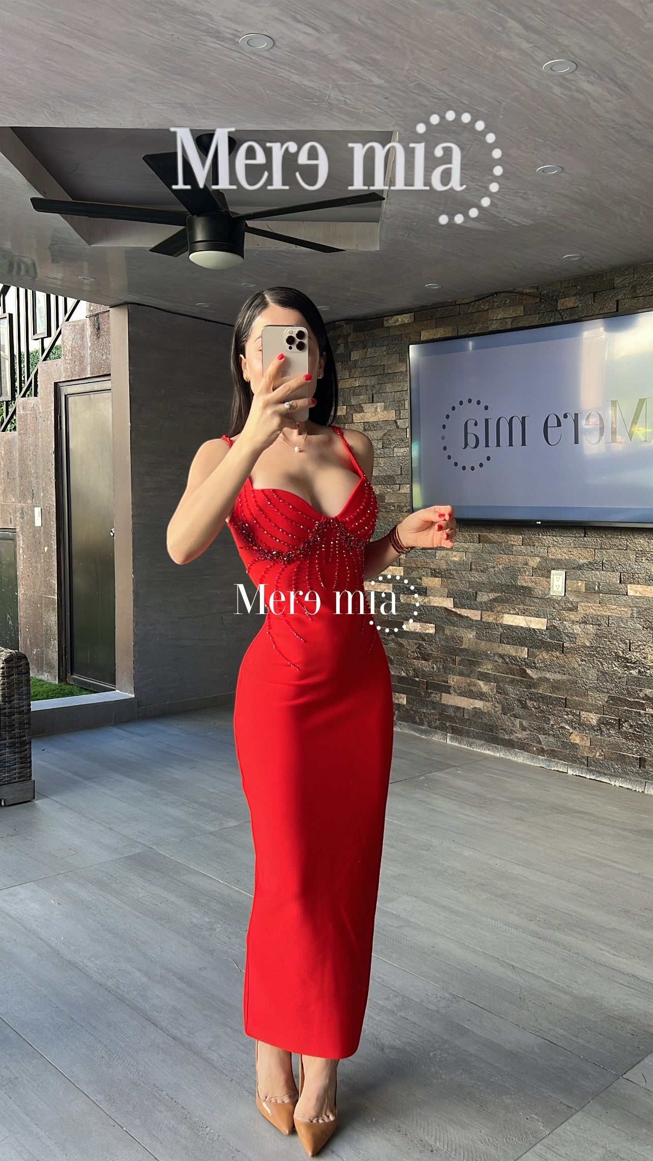 Vestido rojo copas lent