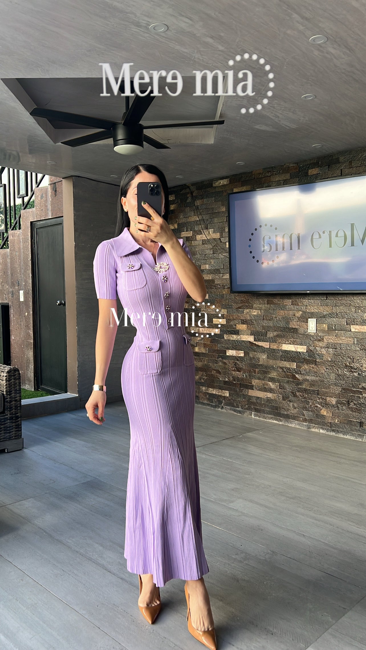 Vestido lila knit mc