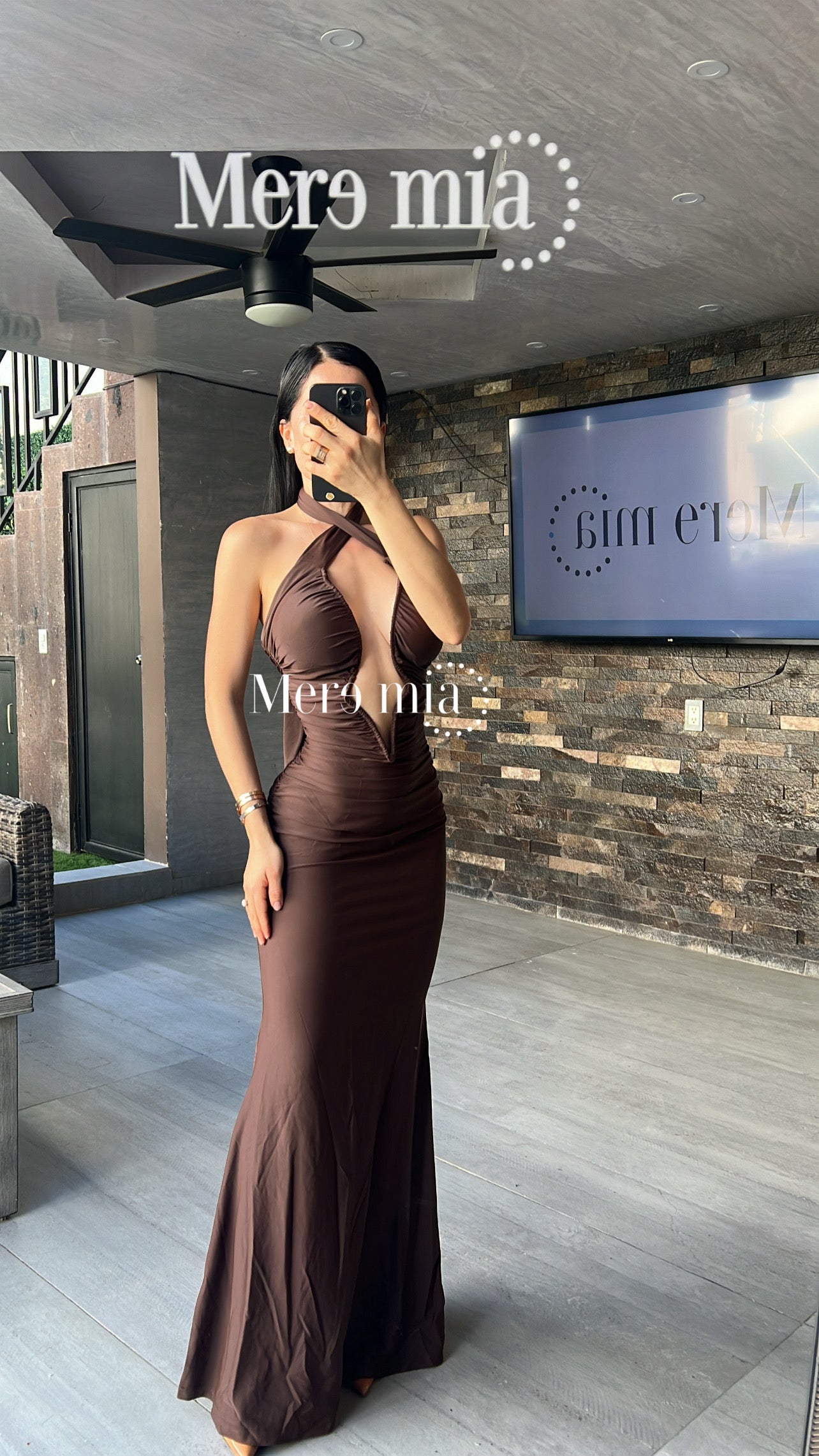 Vestido Café Cut-Out Frontal