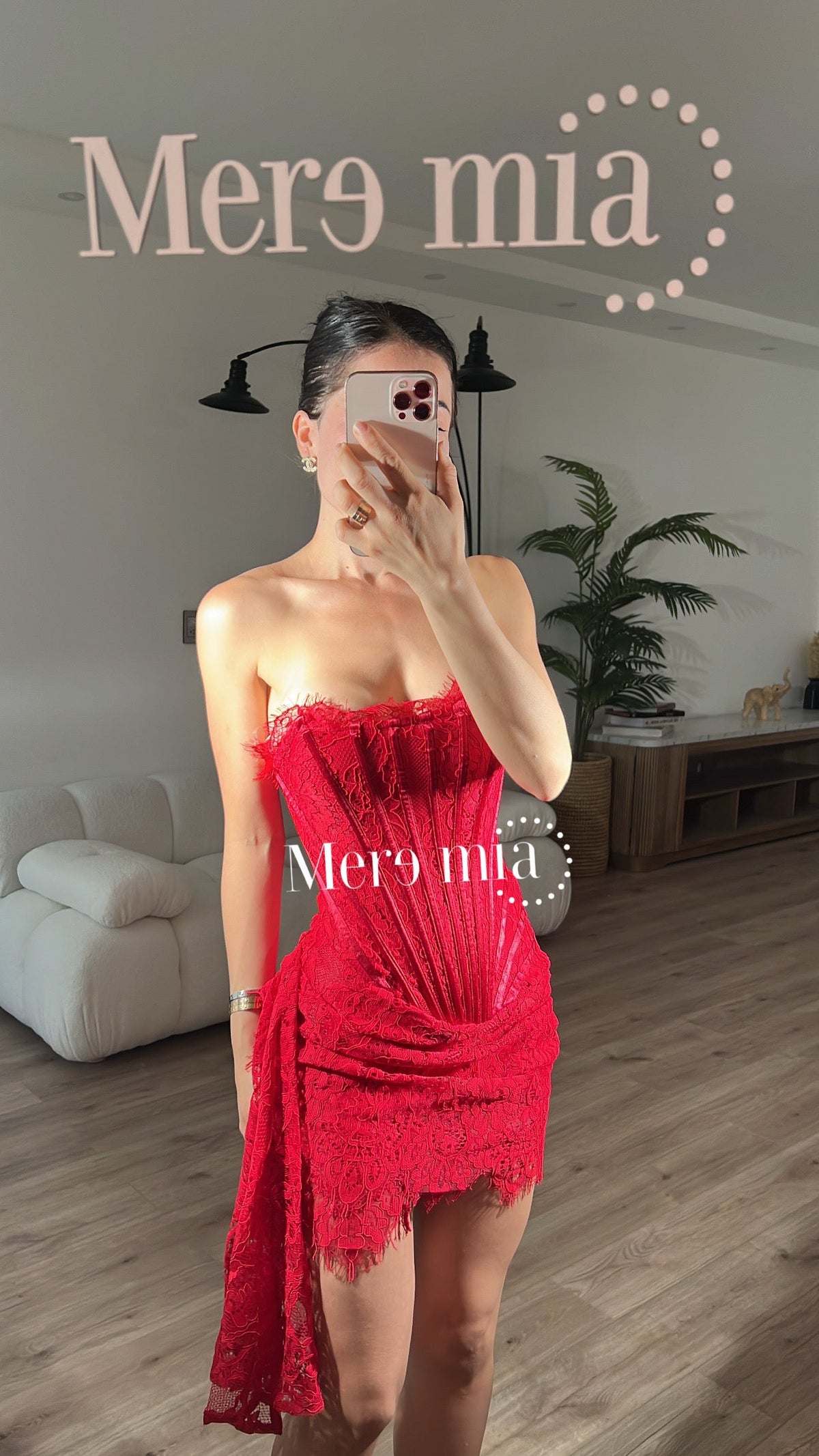 Vestido encaje strapples