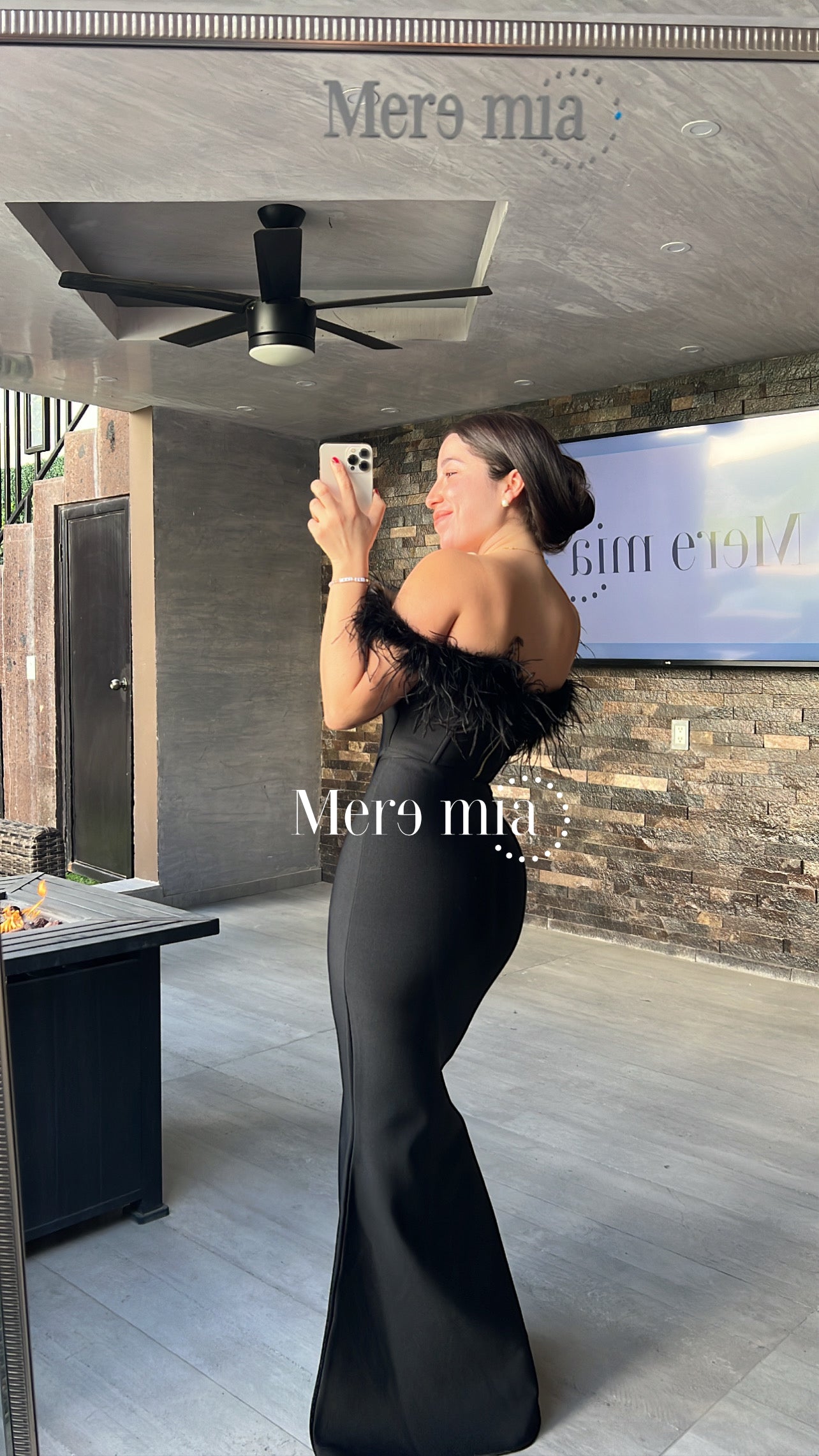 Conjunto  plumas largo