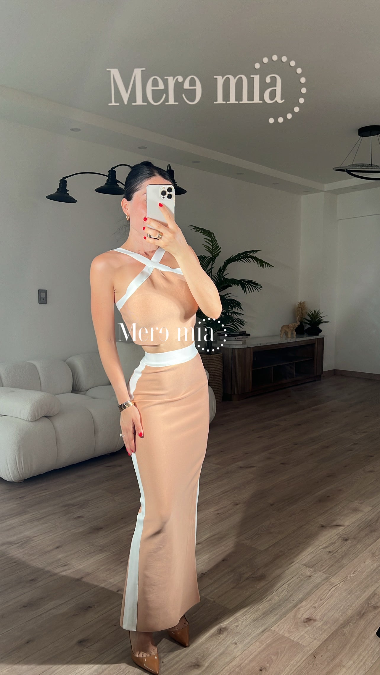 Conjunto nude blanco