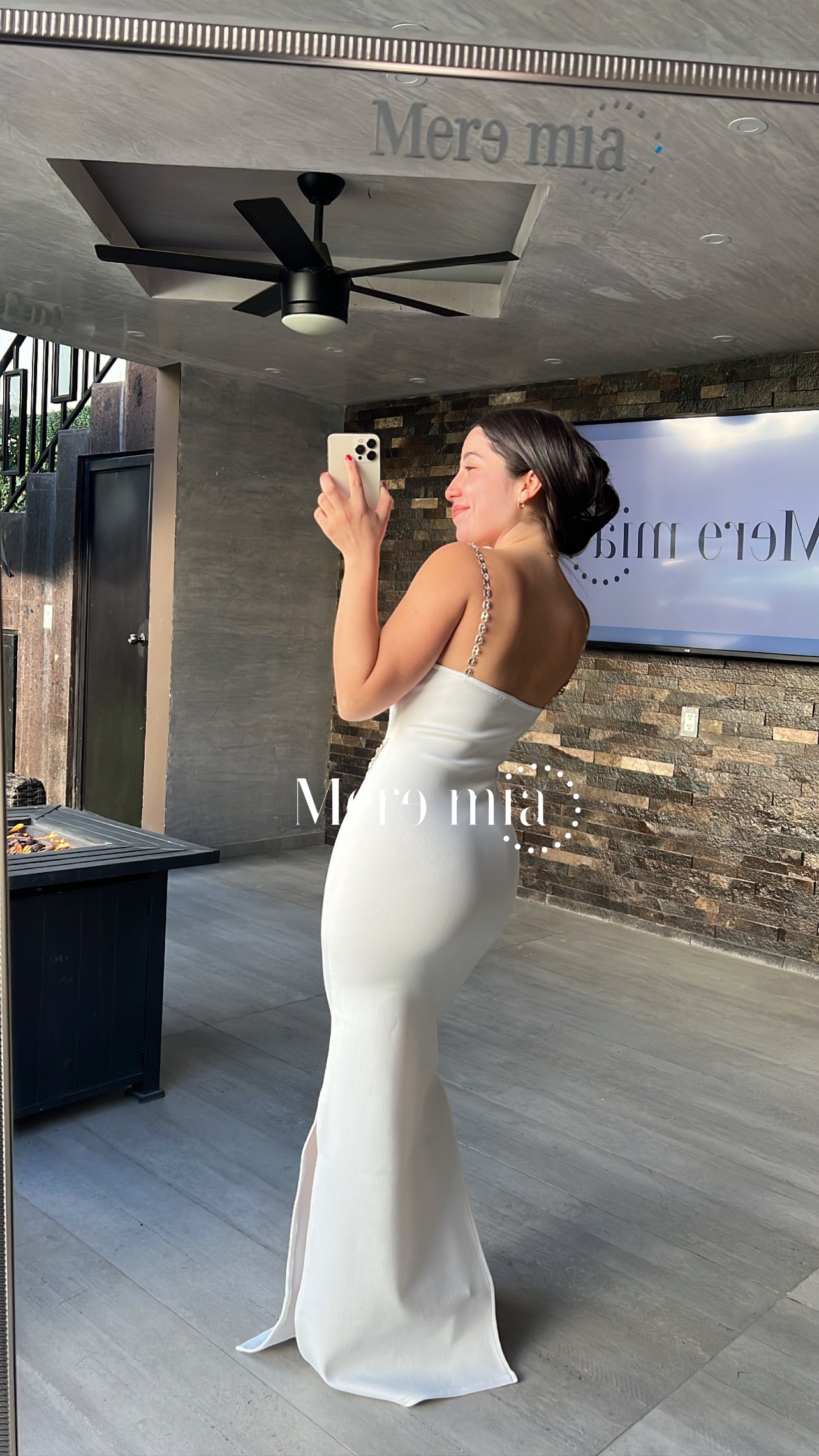 Vestido blanco largo plata