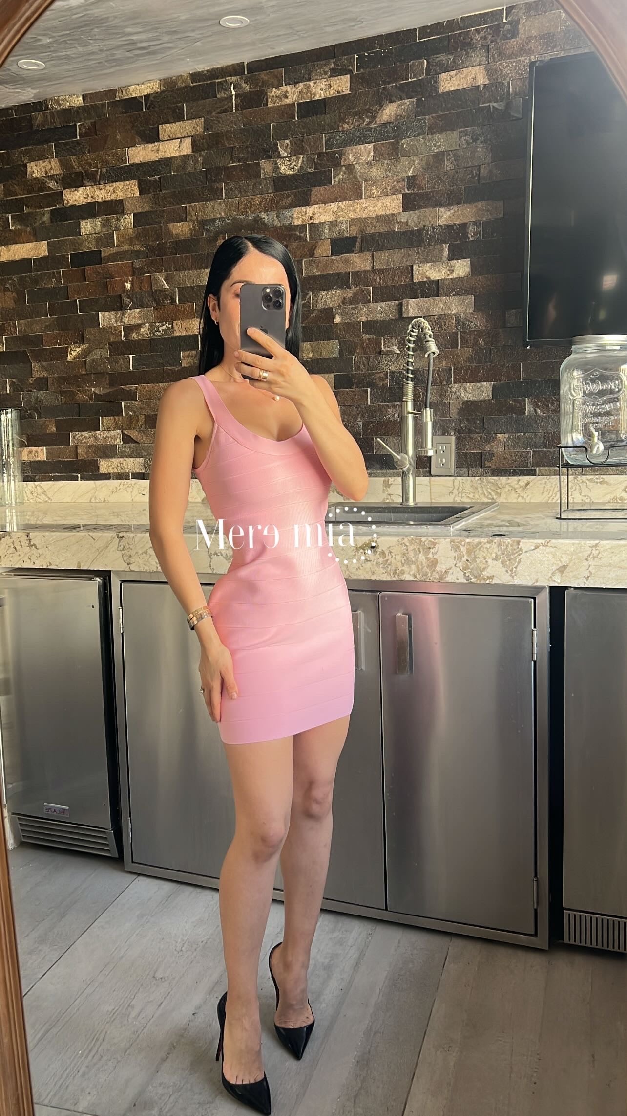 Vestido rosa rayas