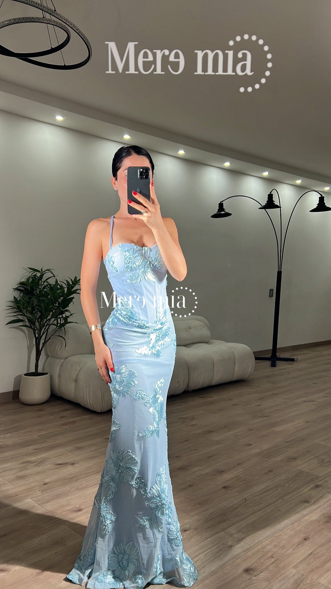 Vestido bord copas largo