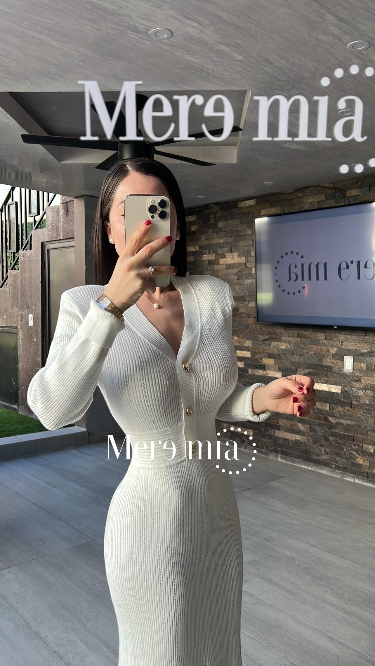 Vestido blanco rayado