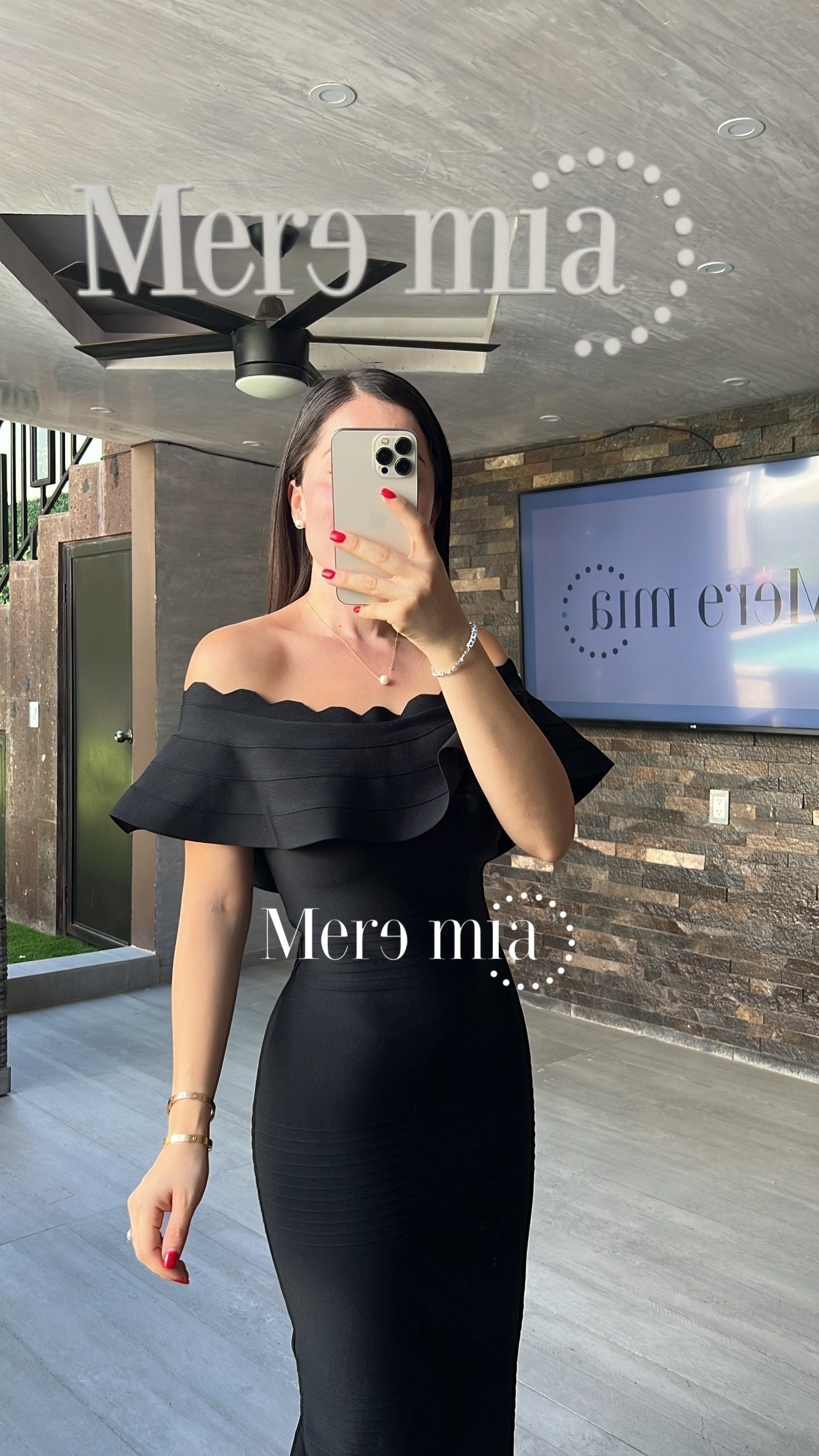 Vestido olan Ruff hombros