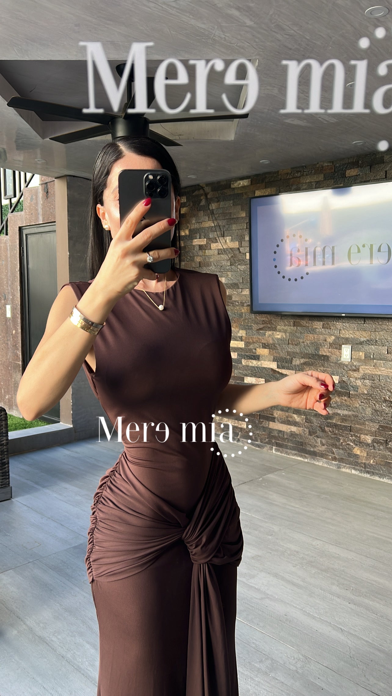 Vestido plisado tira