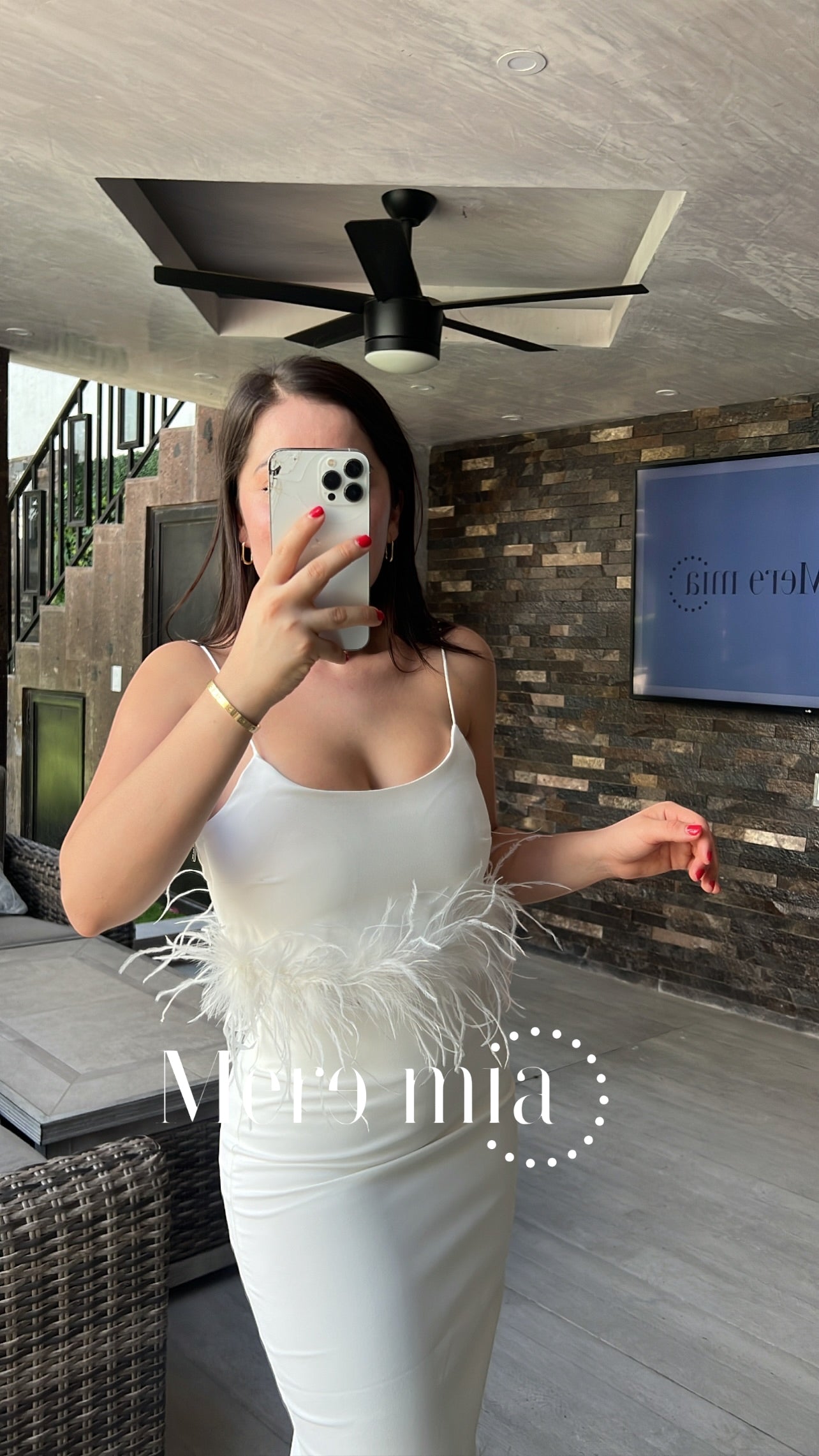 Conjunto blanco plumas