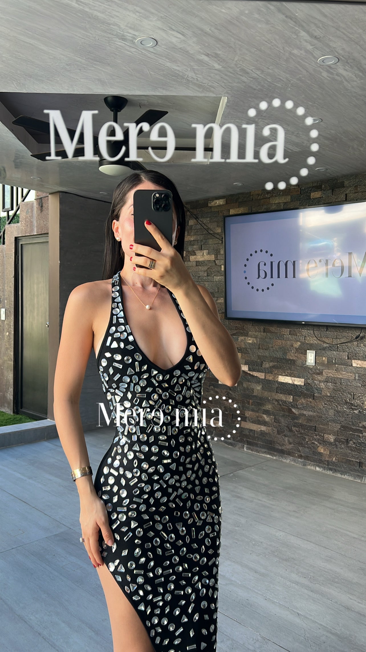 Vestido negro gotas asim