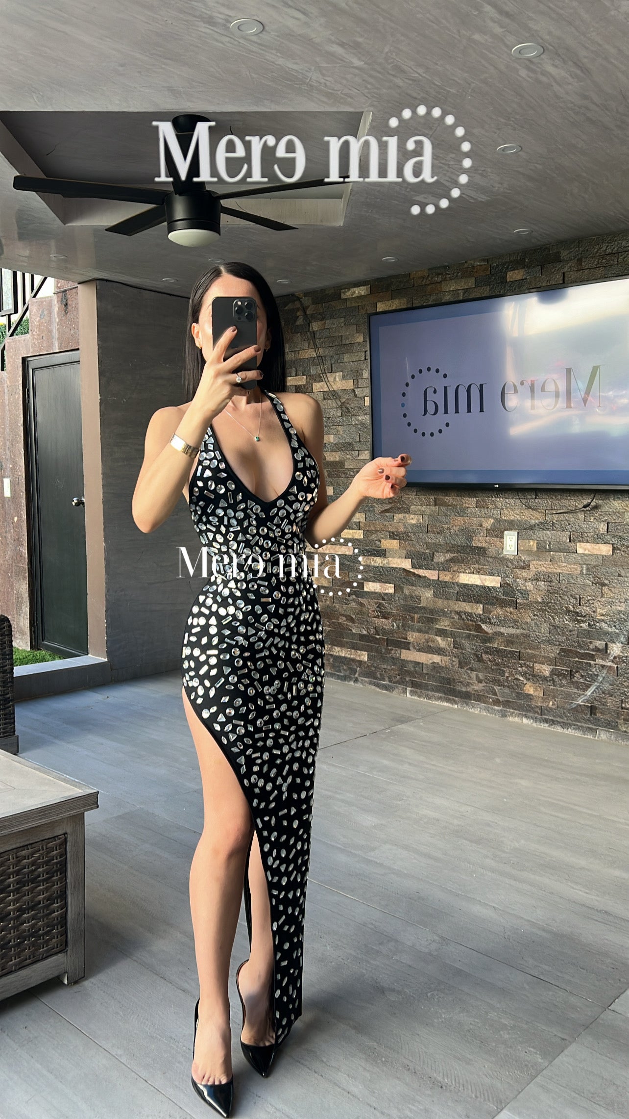 Vestido negro gotas asim