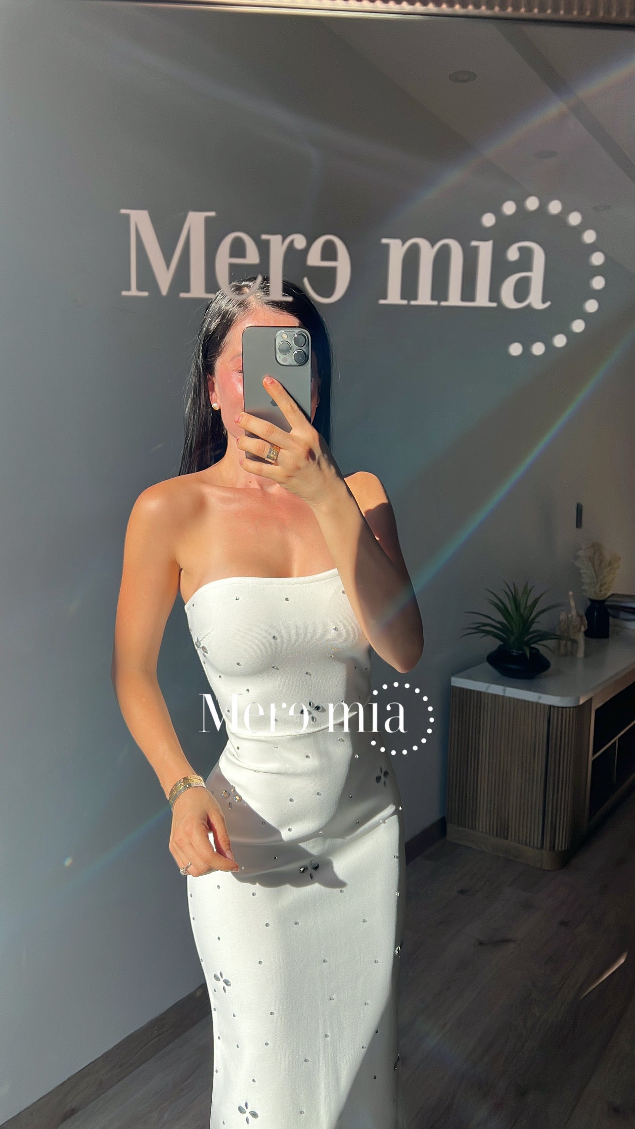 Vestido blanco apl plata