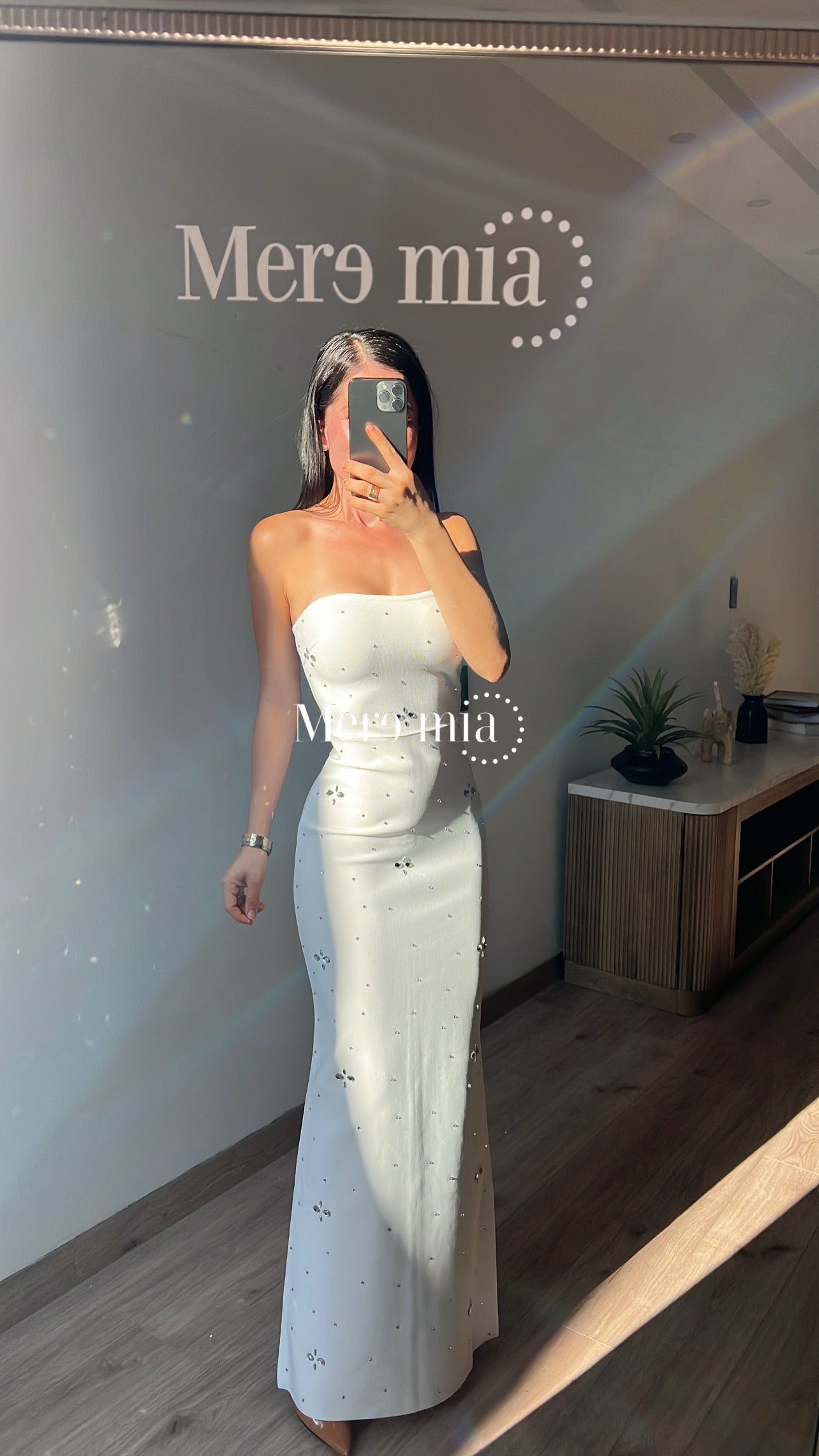 Vestido blanco apl plata