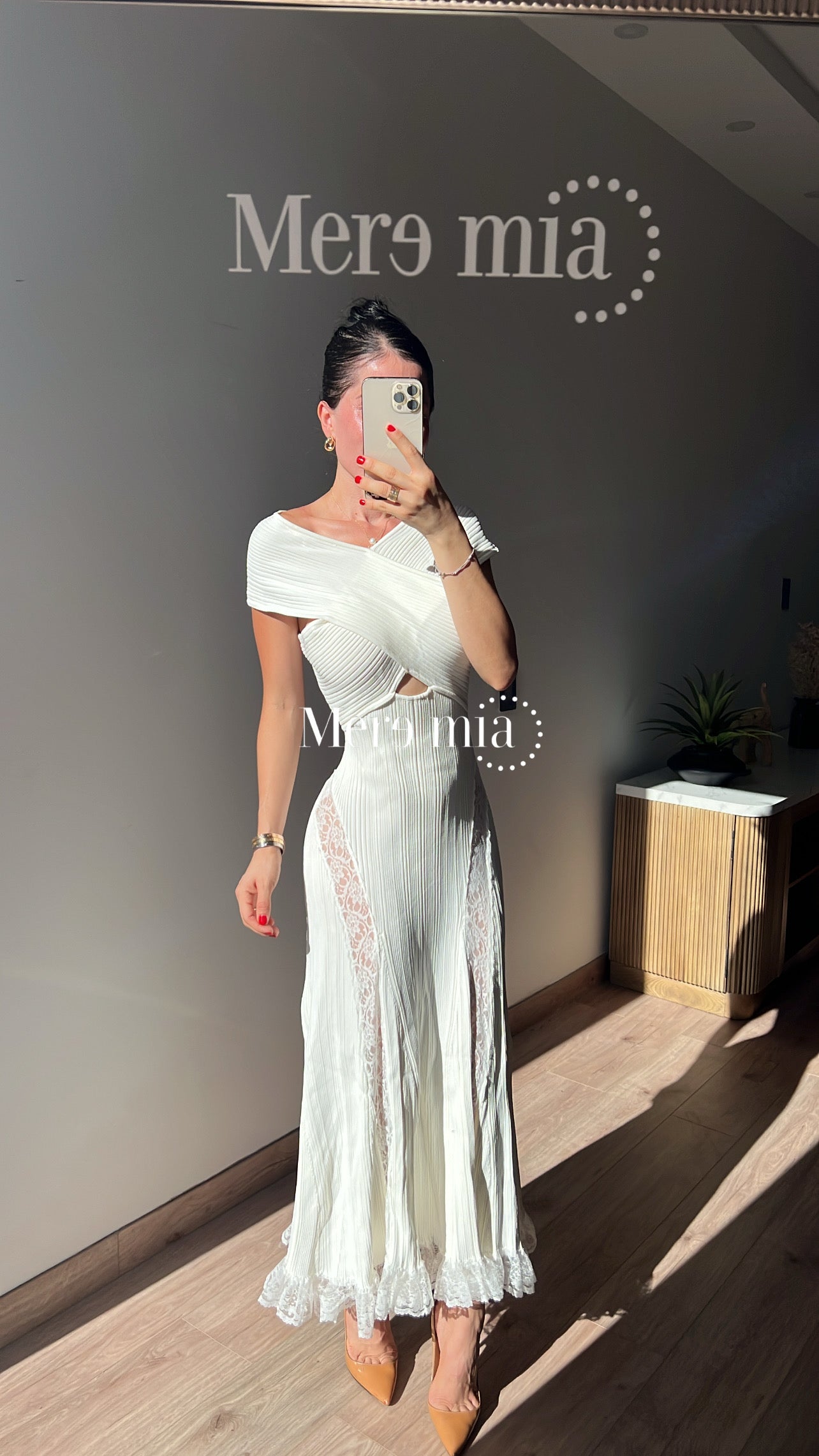 Vestido blanco rayado