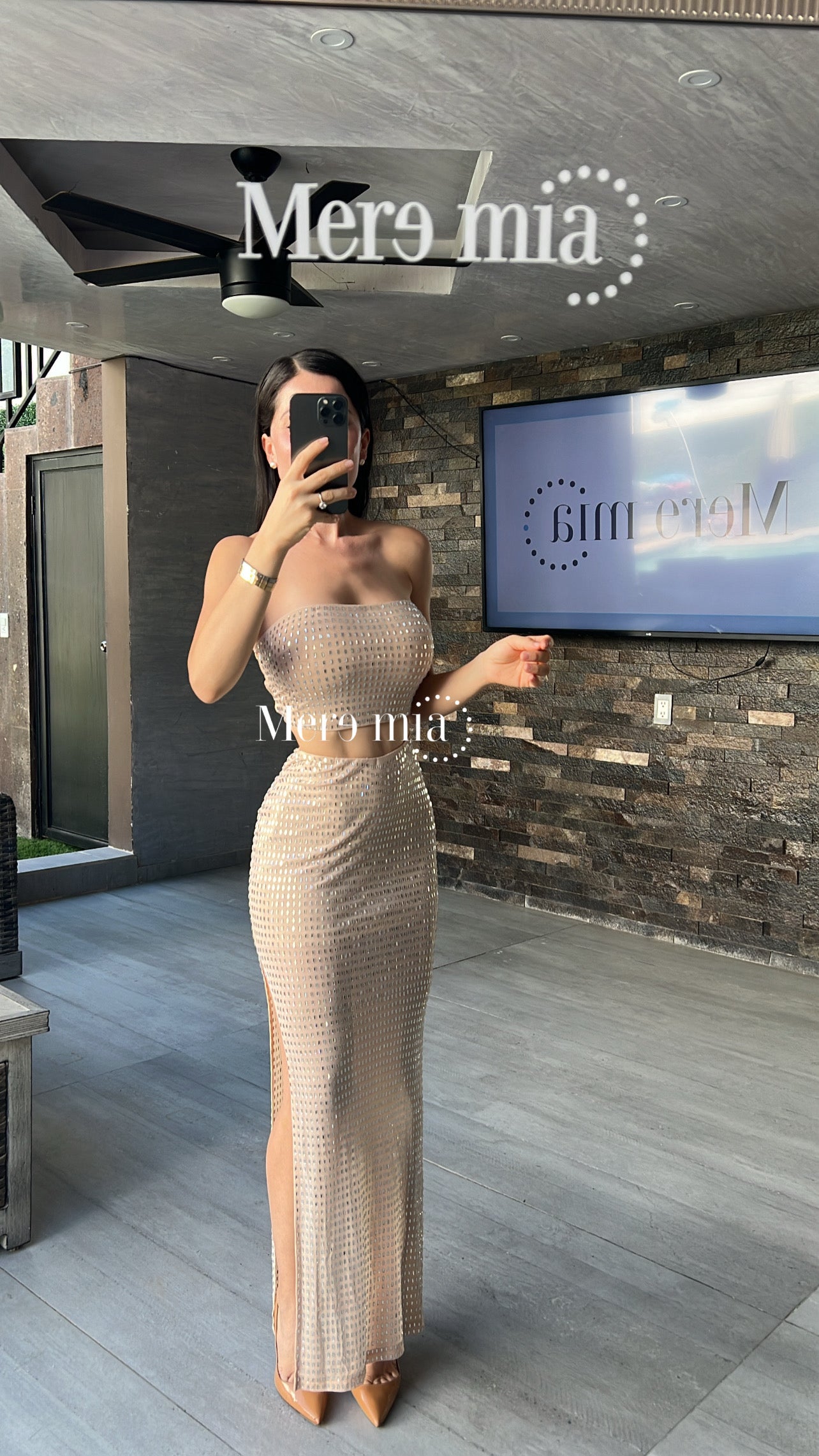 Conjunto nude rect plata