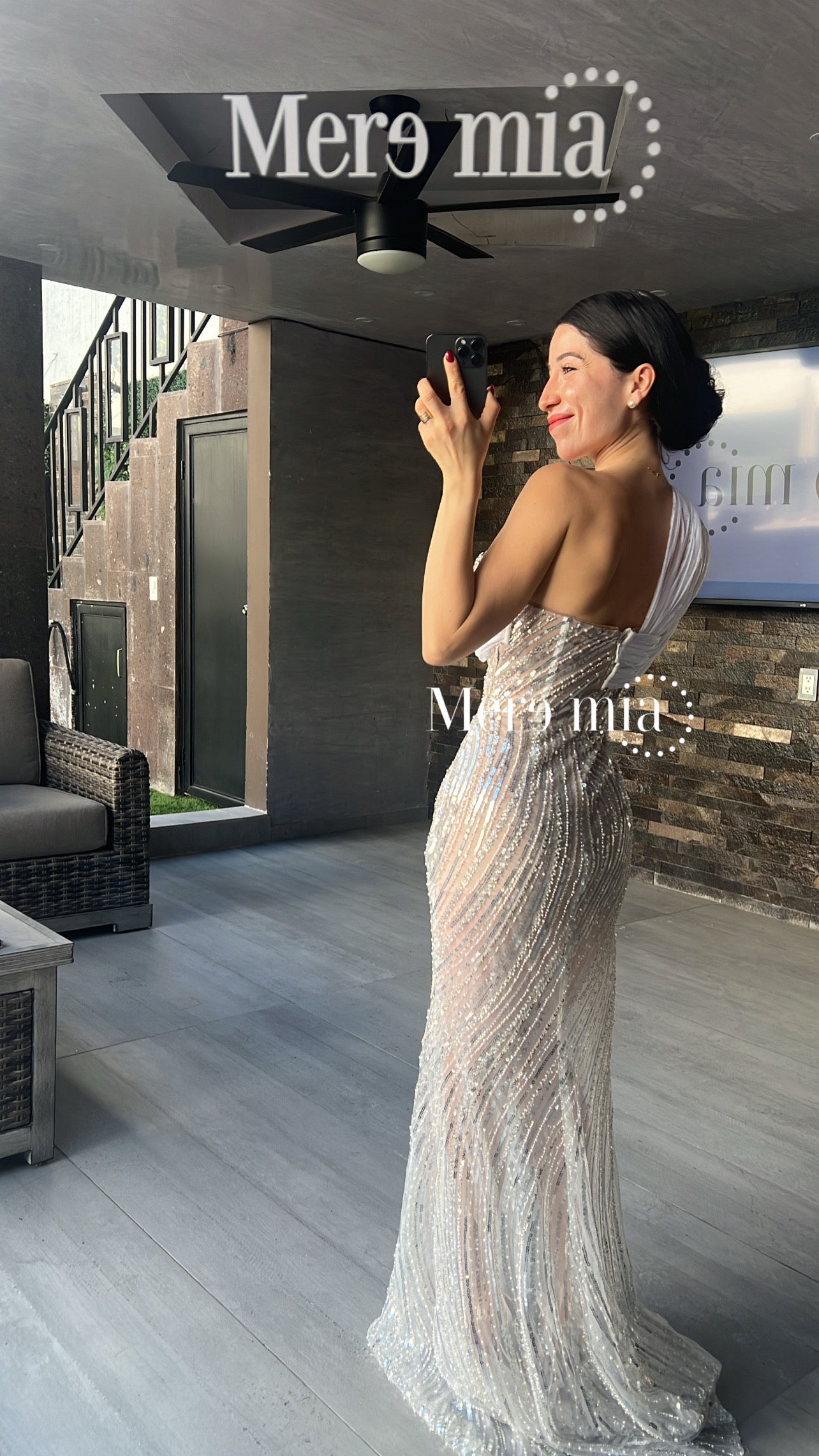 Vestido blanco plata tul