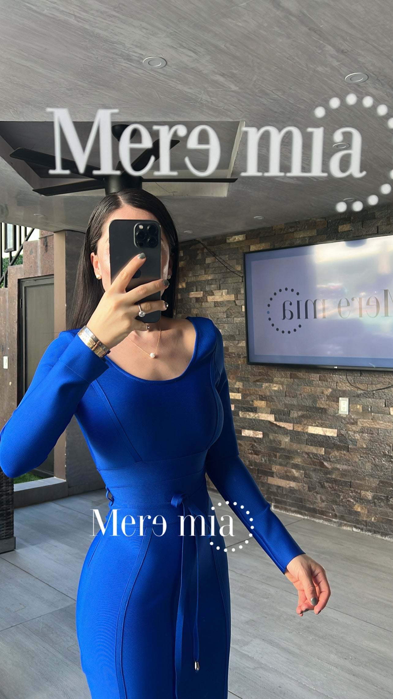 Vestido azul rey cinto