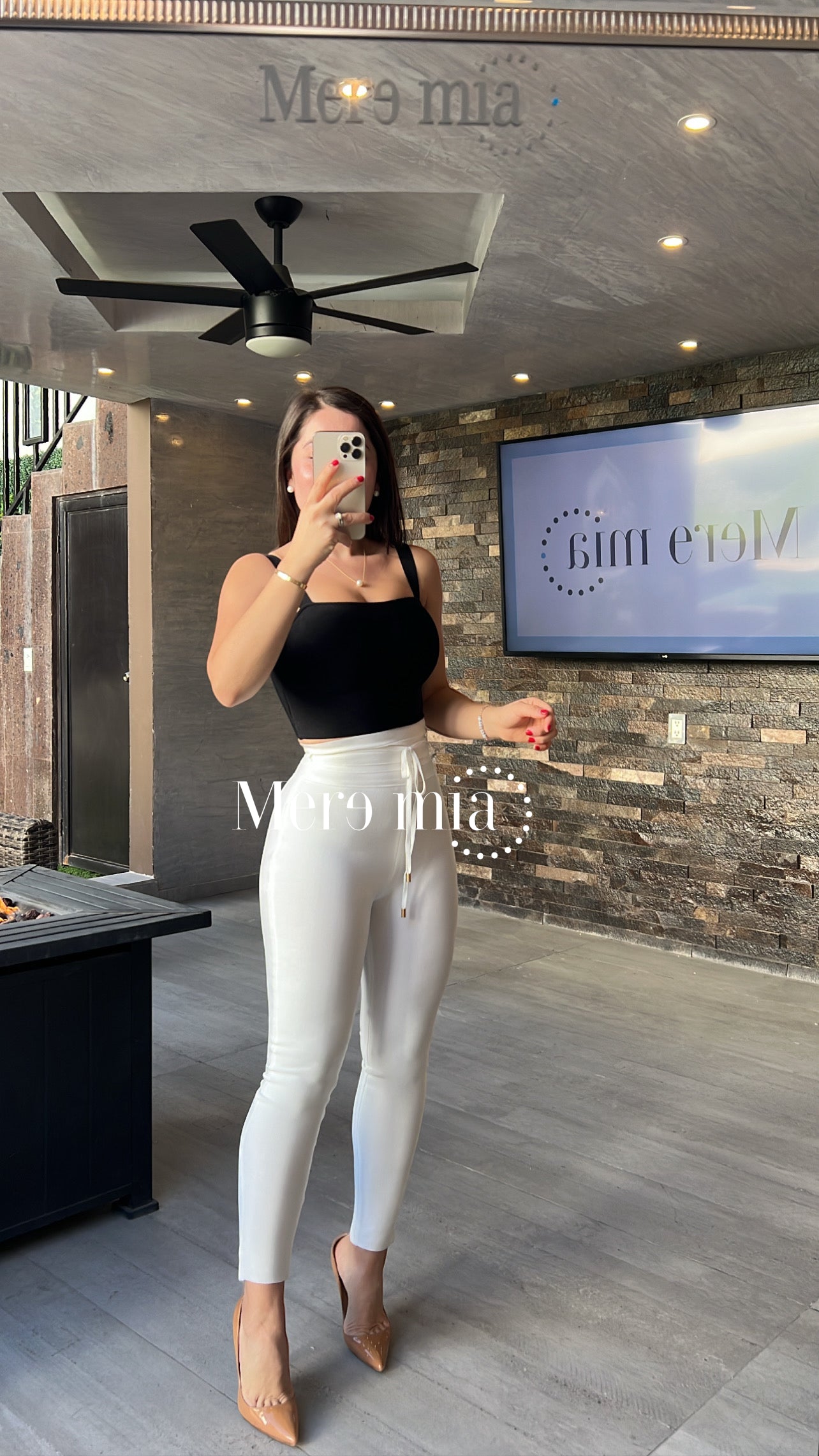 Pantalón cintó blanco