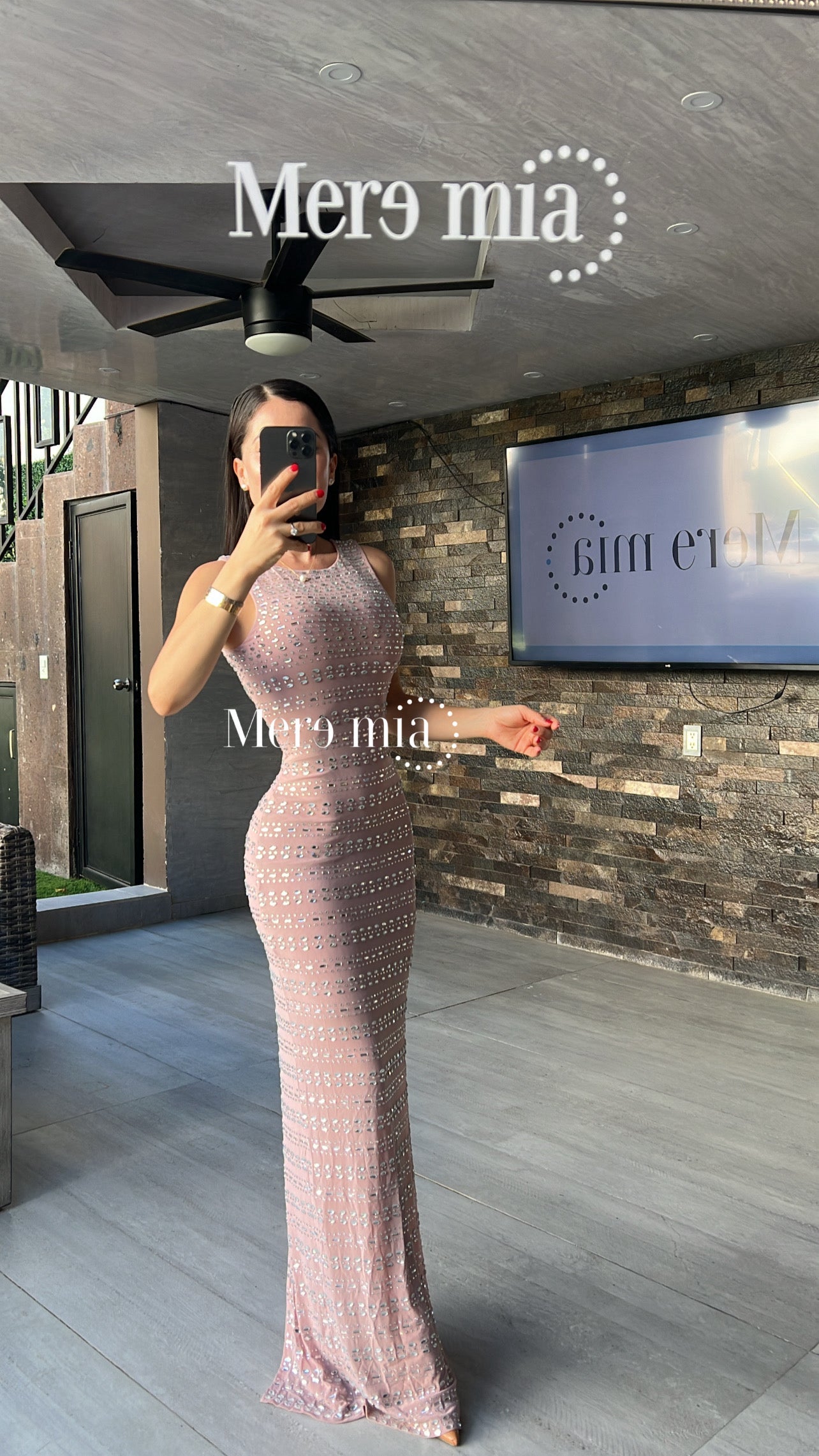 Vestido apl platas piedras