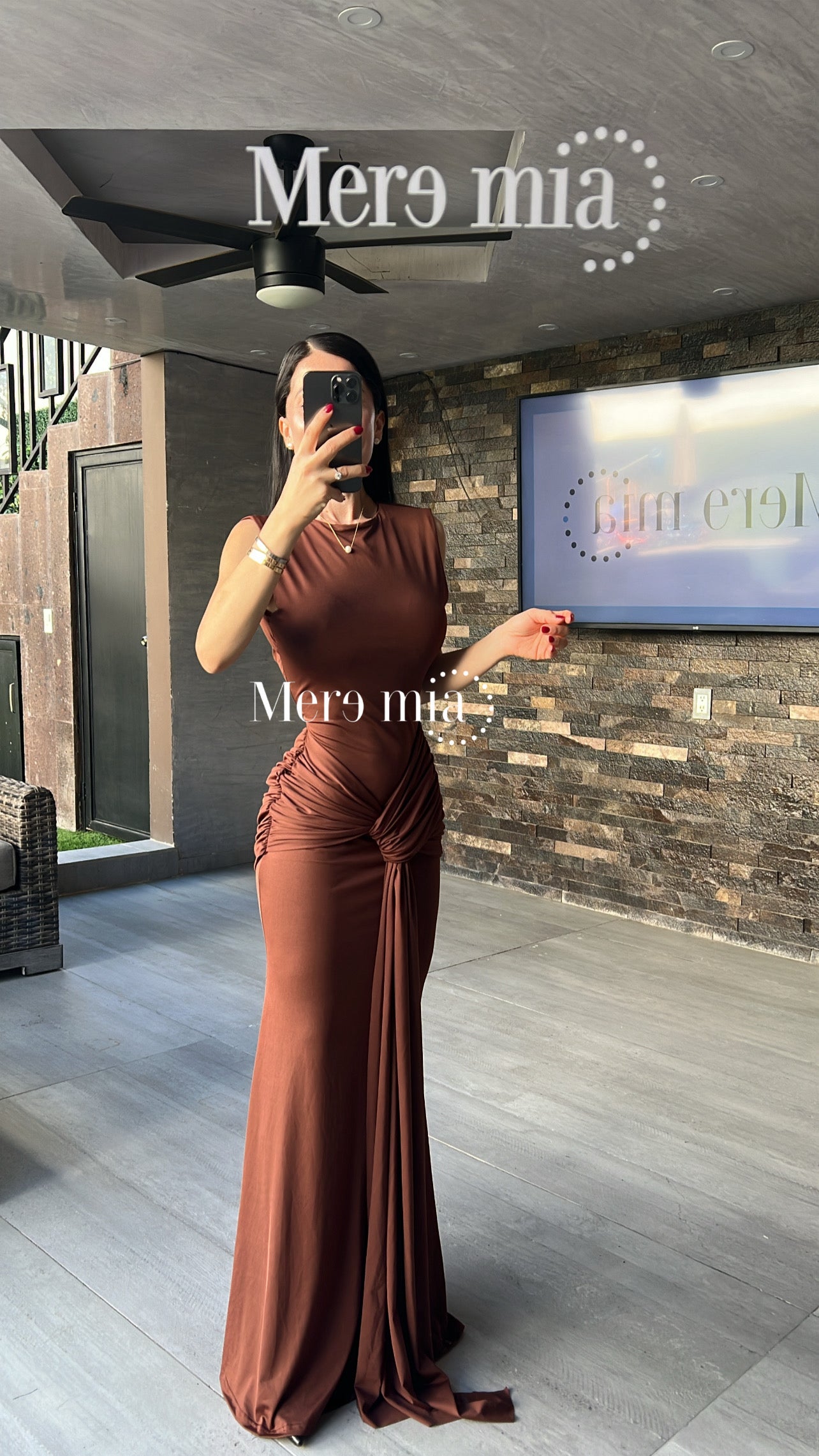 Vestido plisado tira