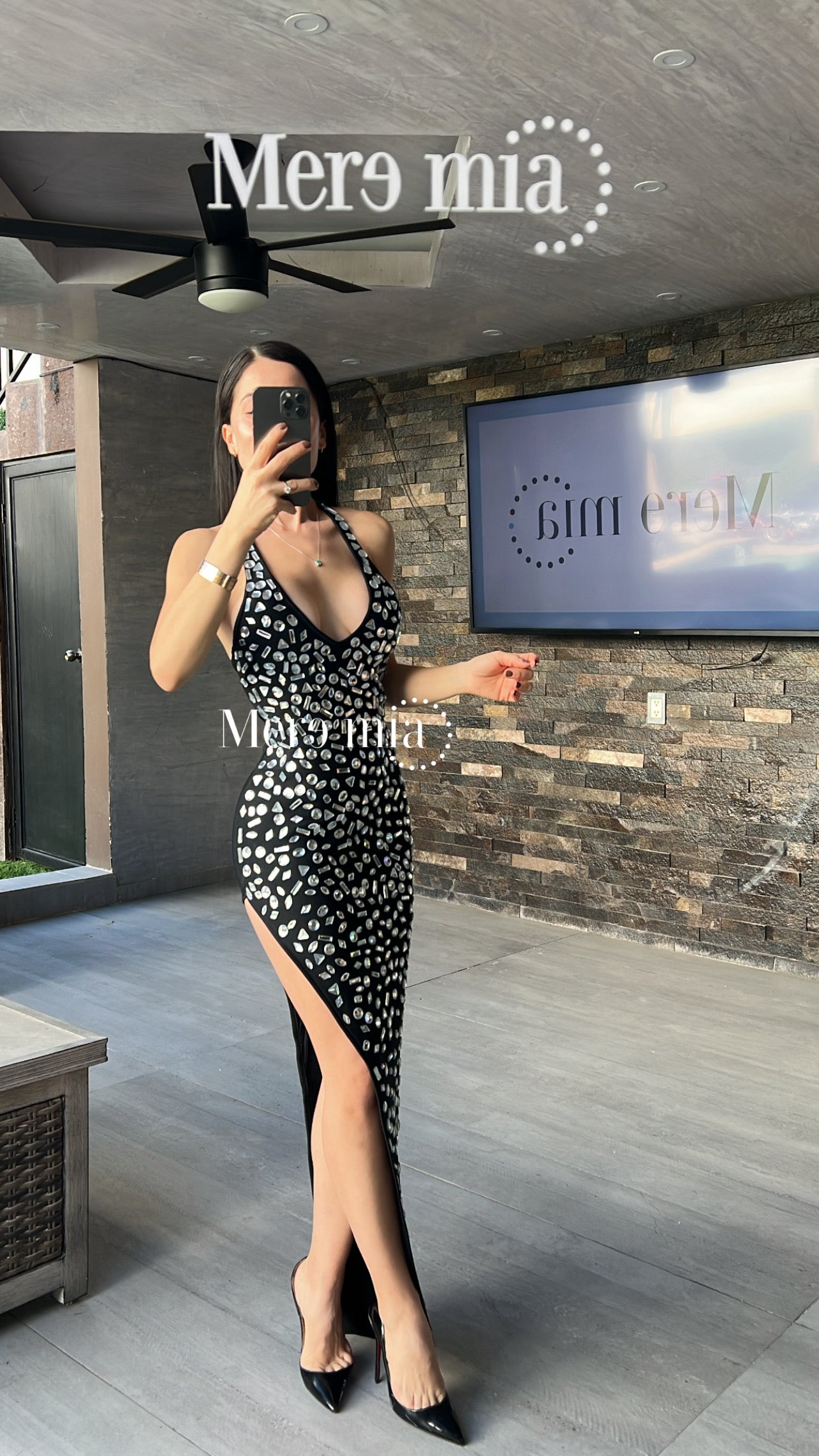 Vestido negro gotas asim