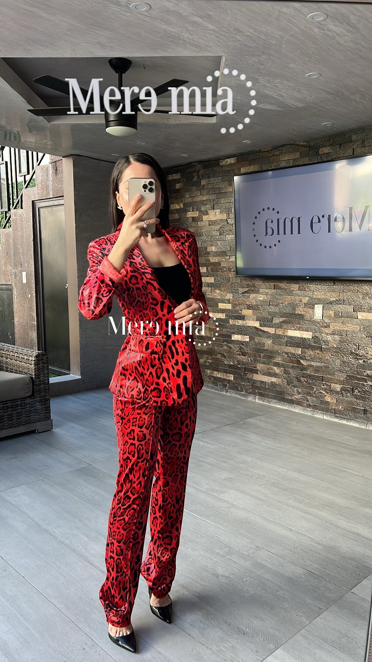 Conjunto animal print rojo