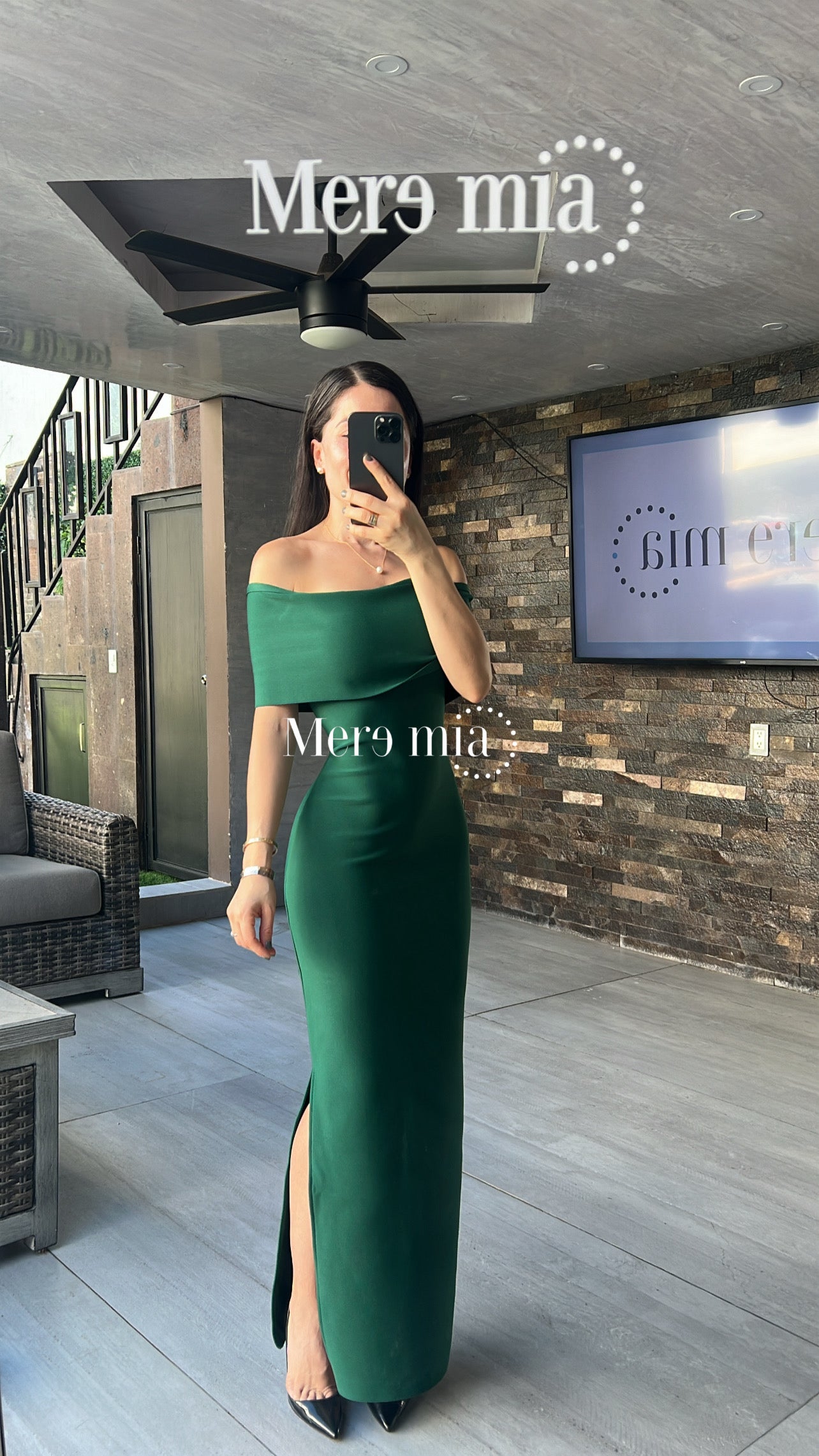 Vestido verde olan liso