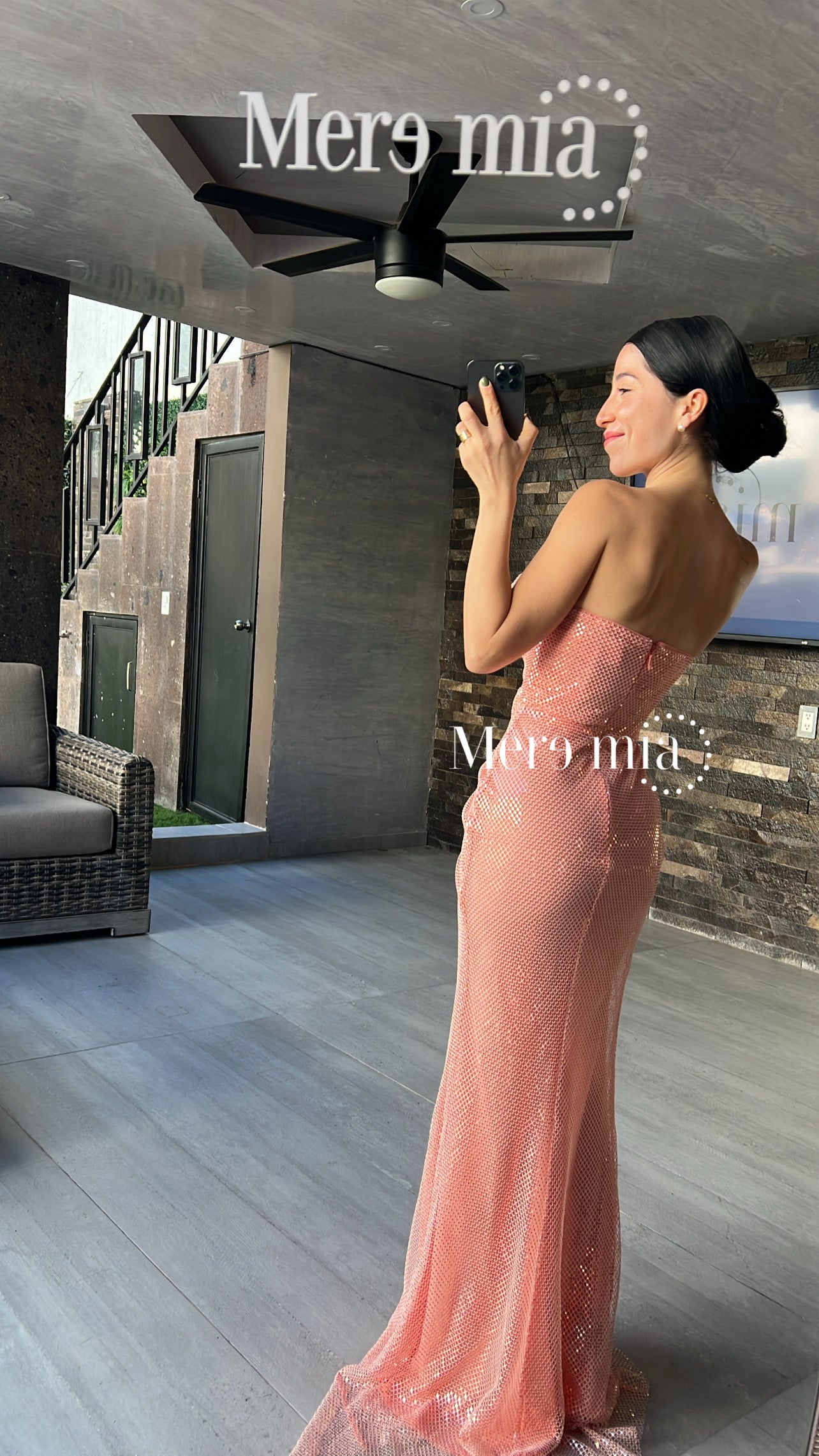 Vestido melón brillante strapp