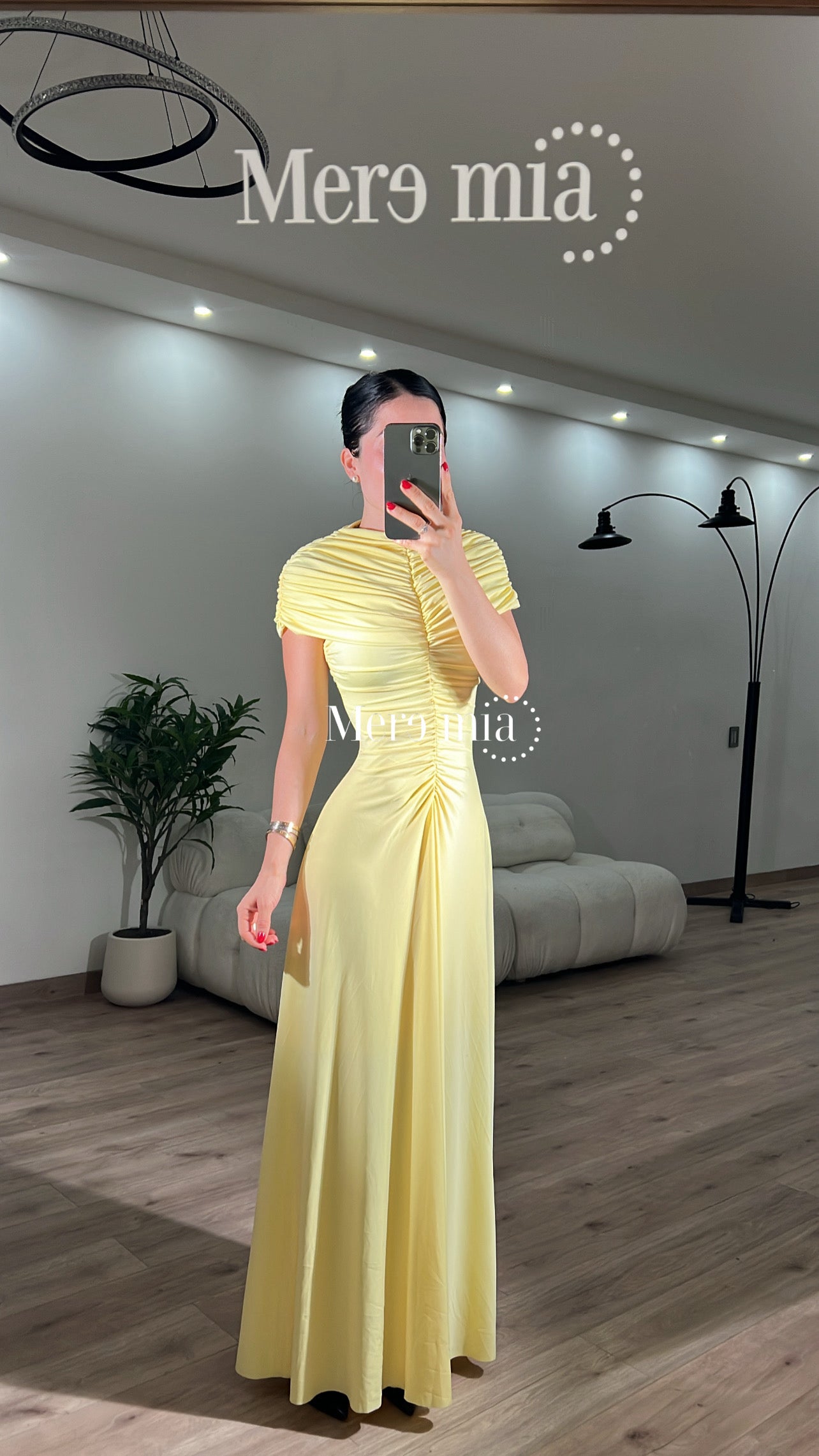 Vestido chal plisado cuello