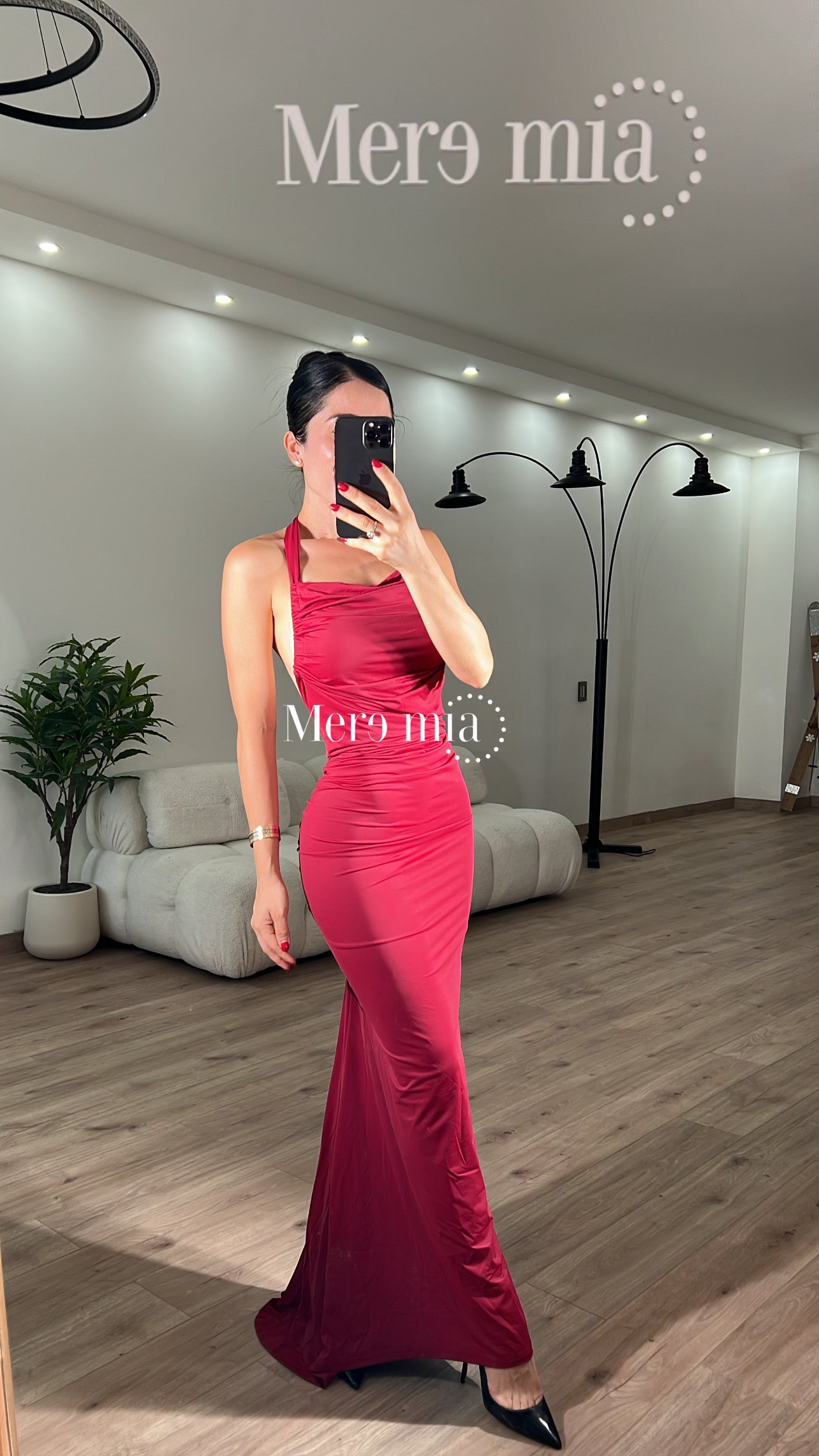 Vestido espalda v plisado