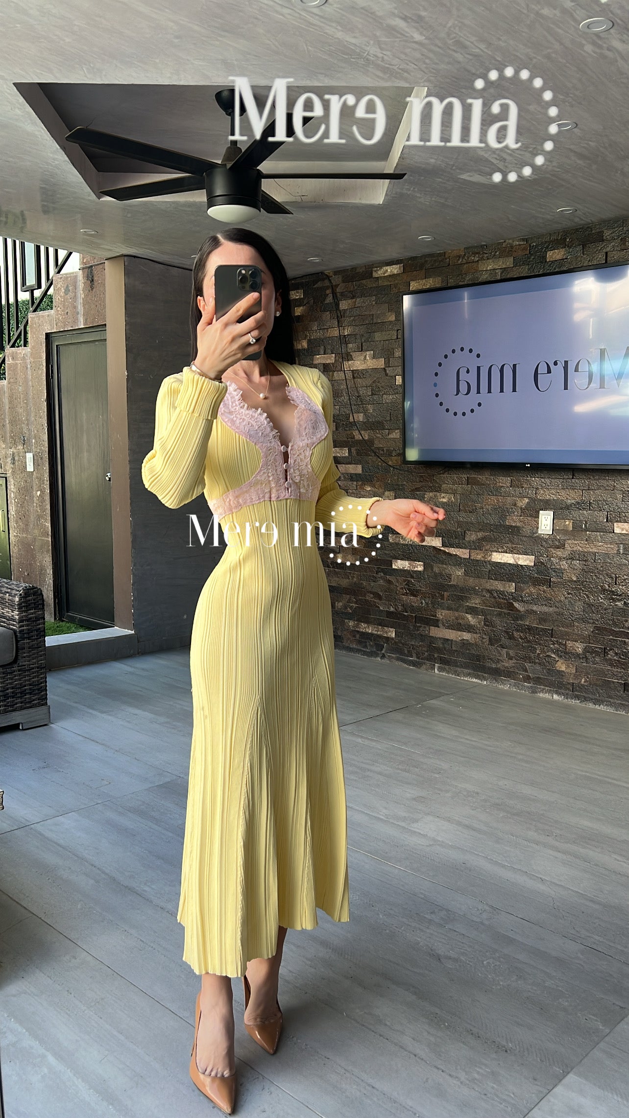 Vestido knitted encaje ml