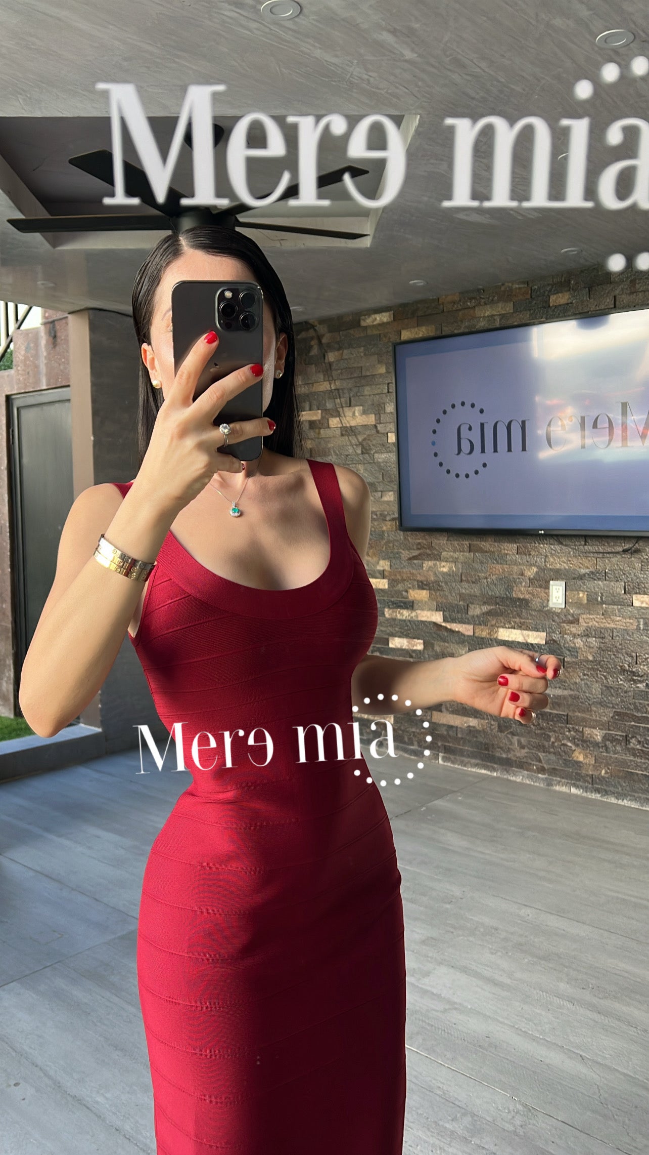 Vestido escote U rayado